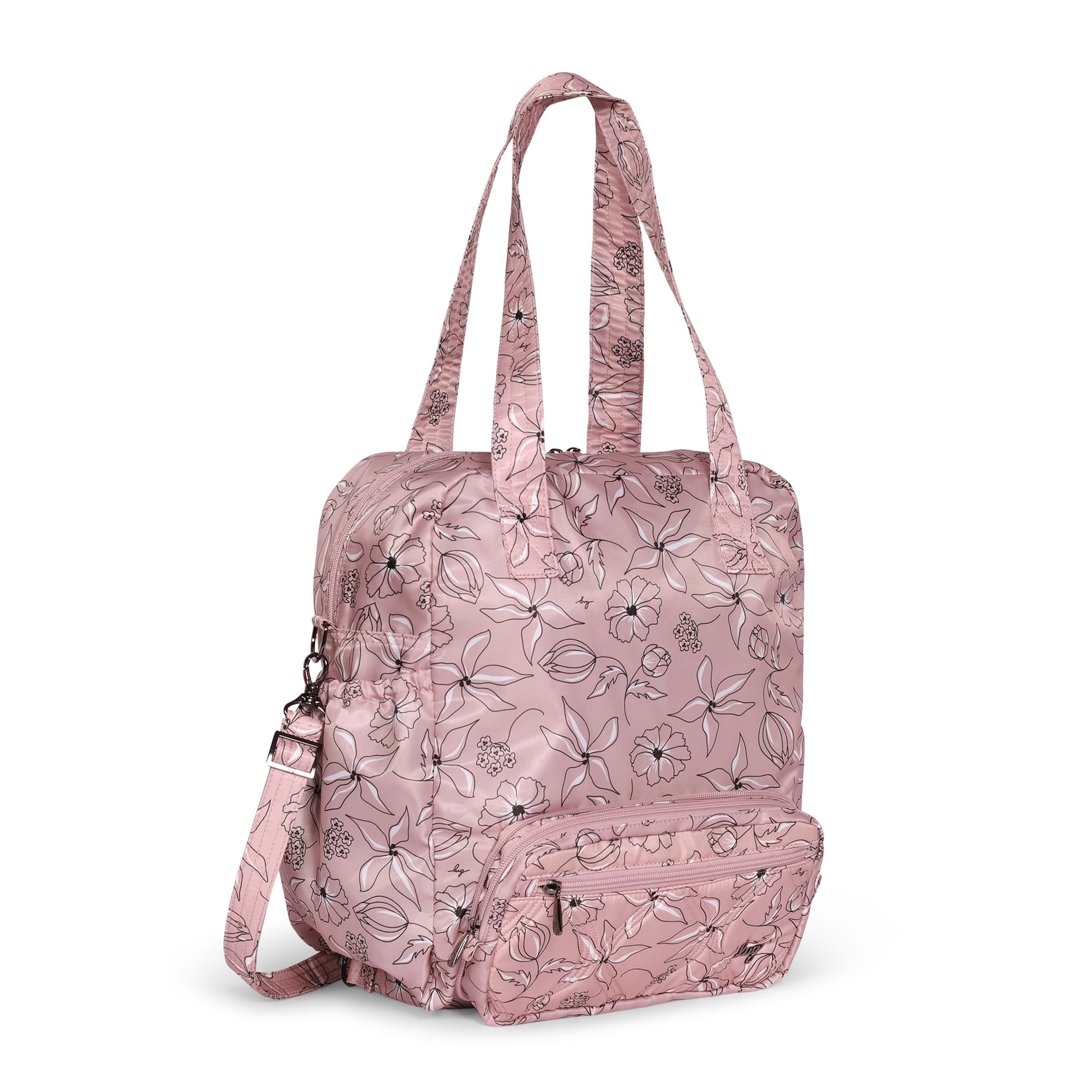 Crescendo Convertible Shopper with Crossbody - SKETCH FLORAL BLUSH - Crescendo_SketchFloralBlush_02_01