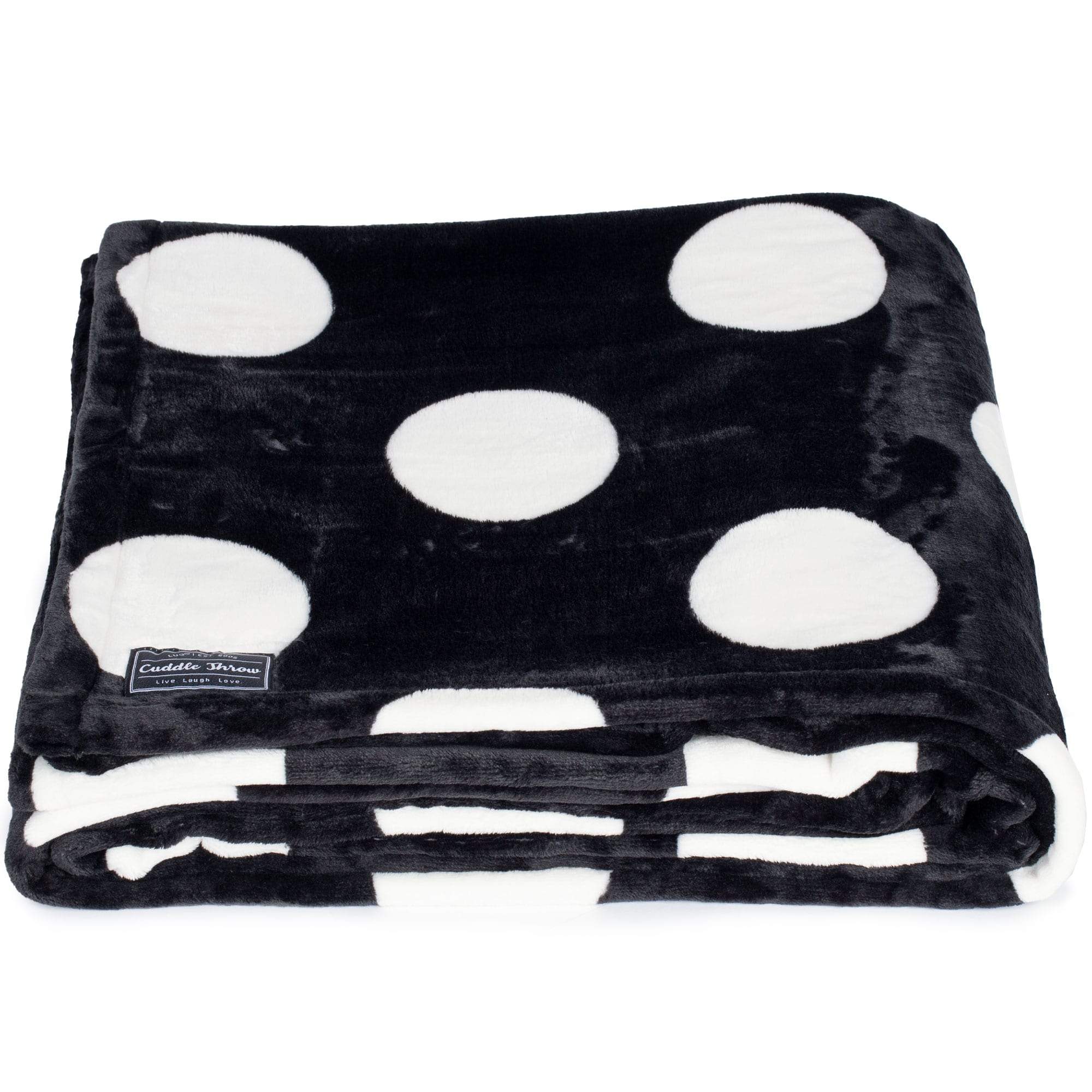 Cuddle Throw Blanket - BLACK LARGE DOT - CuddleThrow_BlackLgDot_01