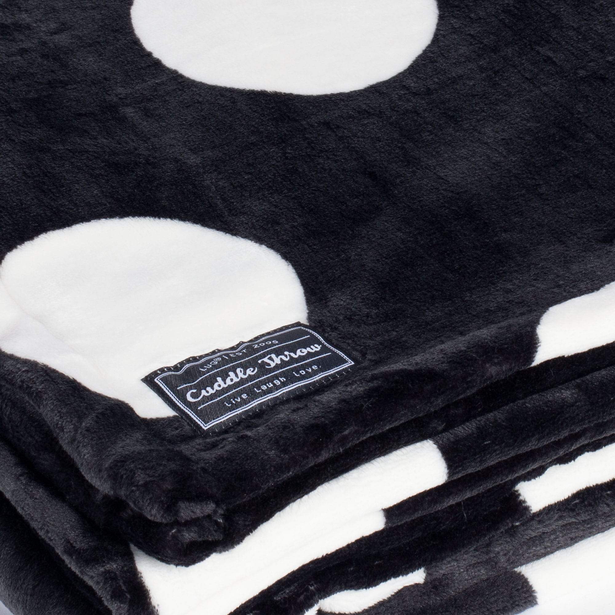 Cuddle Throw Blanket - BLACK LARGE DOT - CuddleThrow_BlackLgDot_06