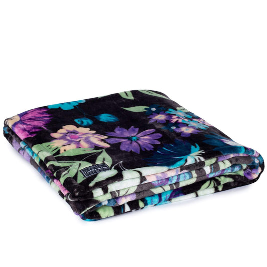Cuddle Throw Blanket - BLOOM BLACK - CuddleThrow_BloomBlack_02