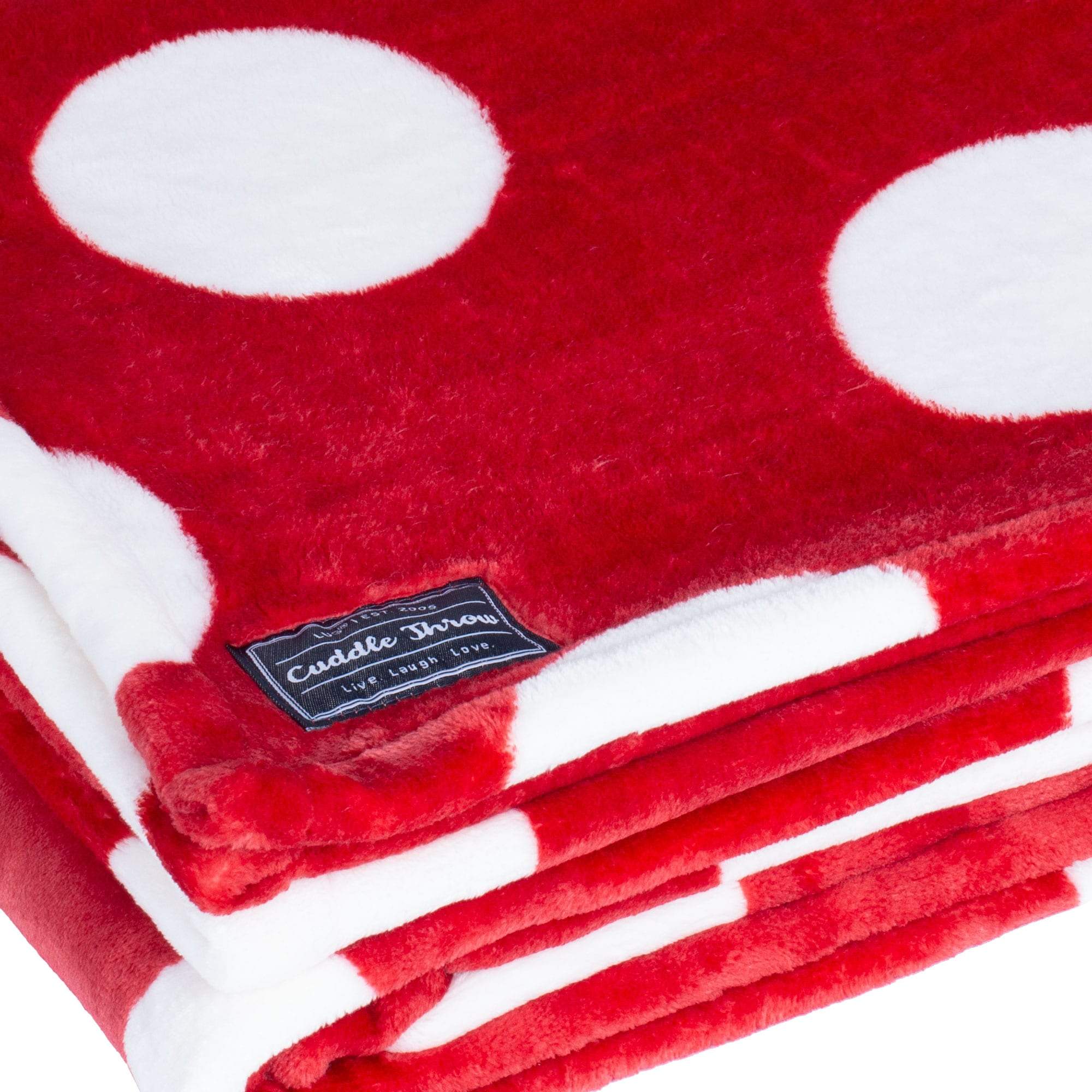 Cuddle Throw Blanket - CRIMSON LARGE DOT - CuddleThrow_CrimsonLgDot_06