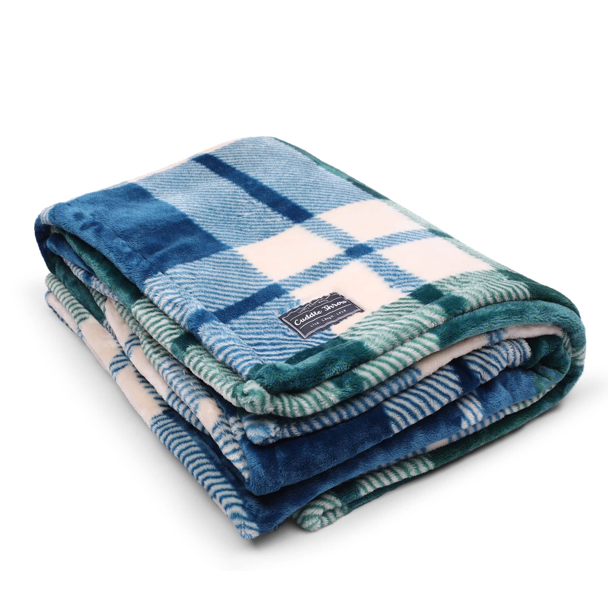 Cuddle Throw Blanket - FLANNEL PLAID NAVY - CuddleThrow_FlannelPlaid_02