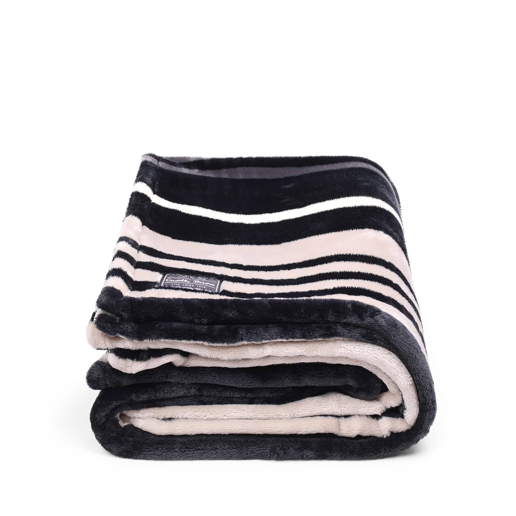 Cuddle Throw Blanket - LOVE STRIPE BLACK - CuddleThrow_LoveStripeBlack_01