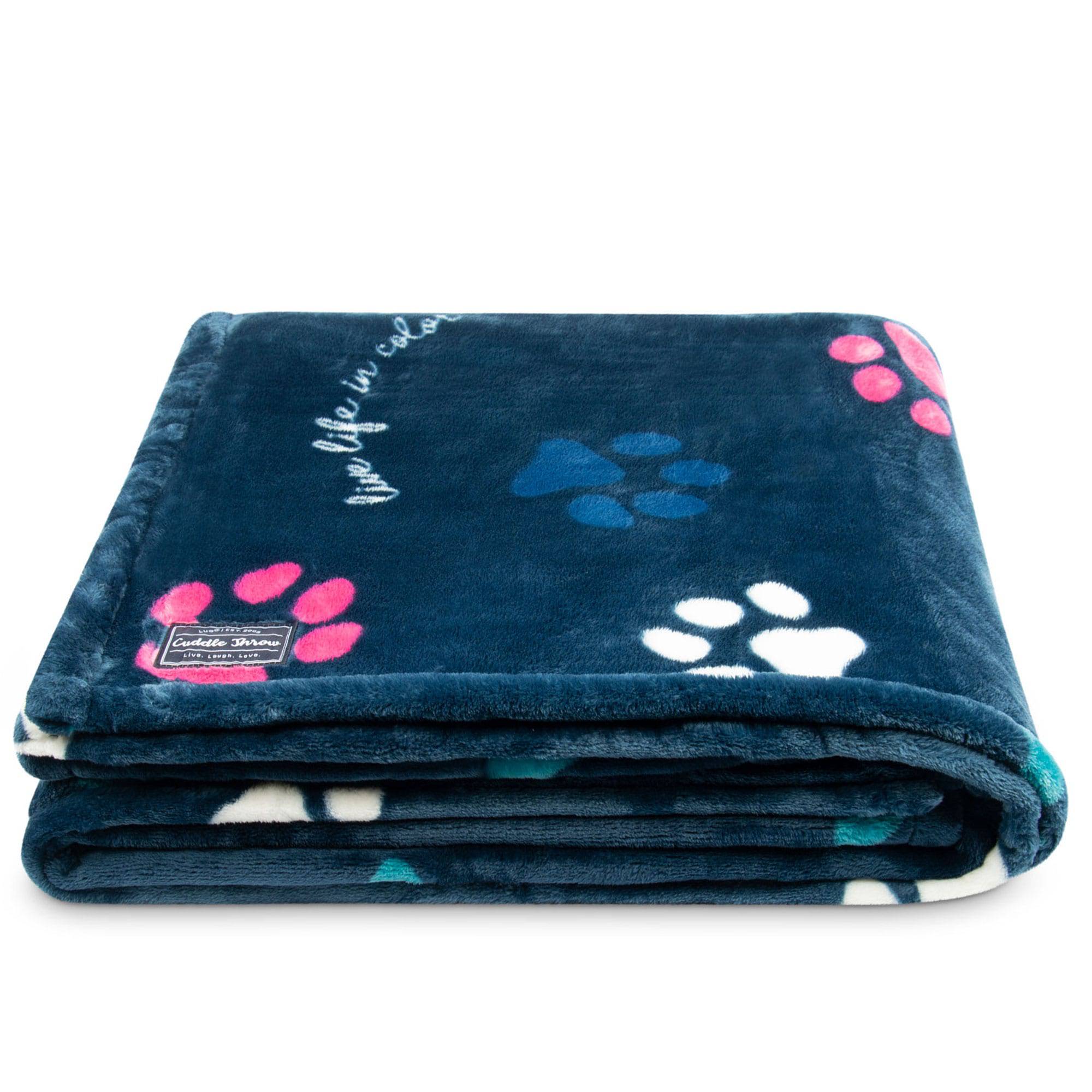 Cuddle Throw Blanket - PAWS NAVY - CuddleThrow_PawsNavy_01