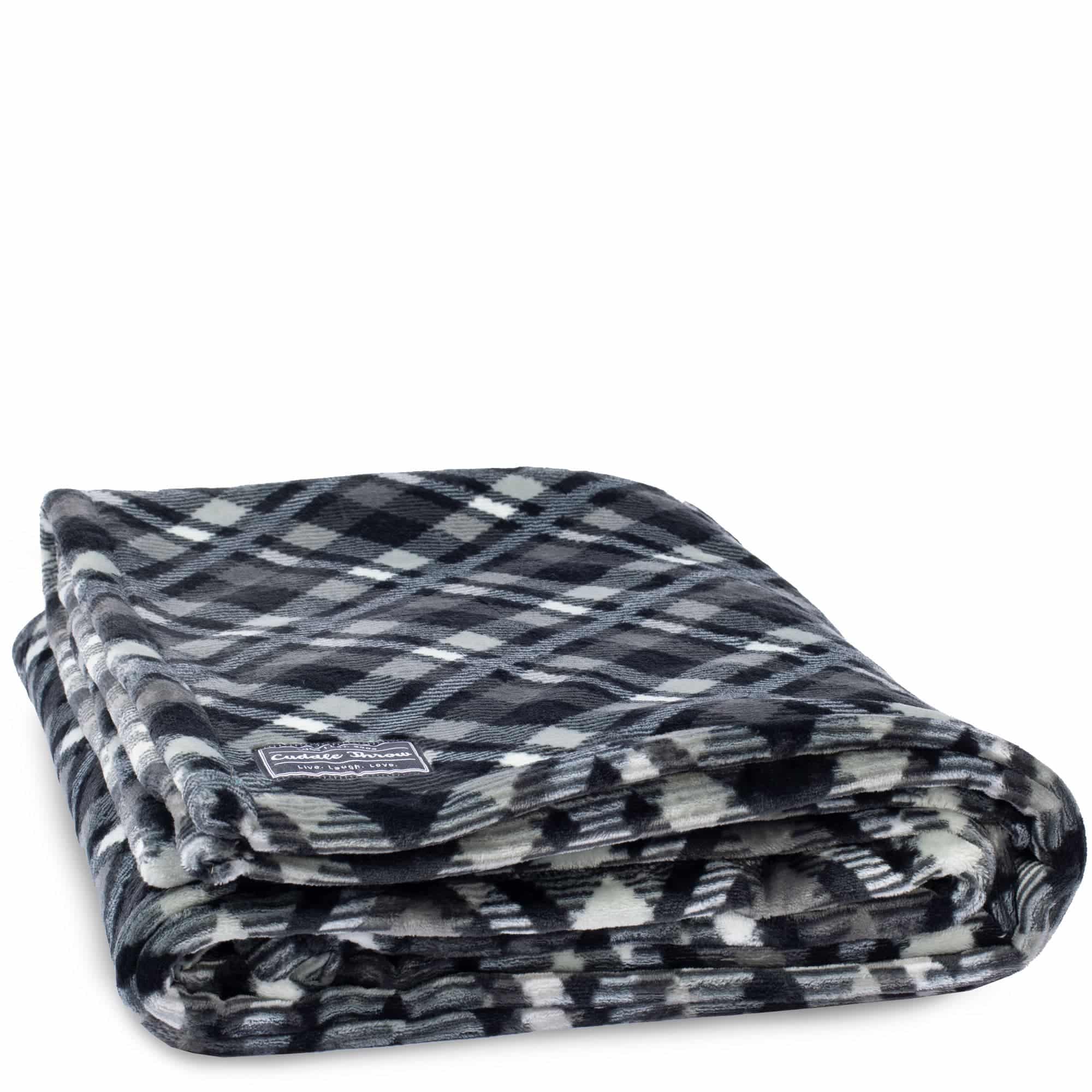 Cuddle Throw Blanket - PLAID GREY - CuddleThrow_PlaidGrey_02_90c450f8-dd55-43b9-9839-6746af438ad1