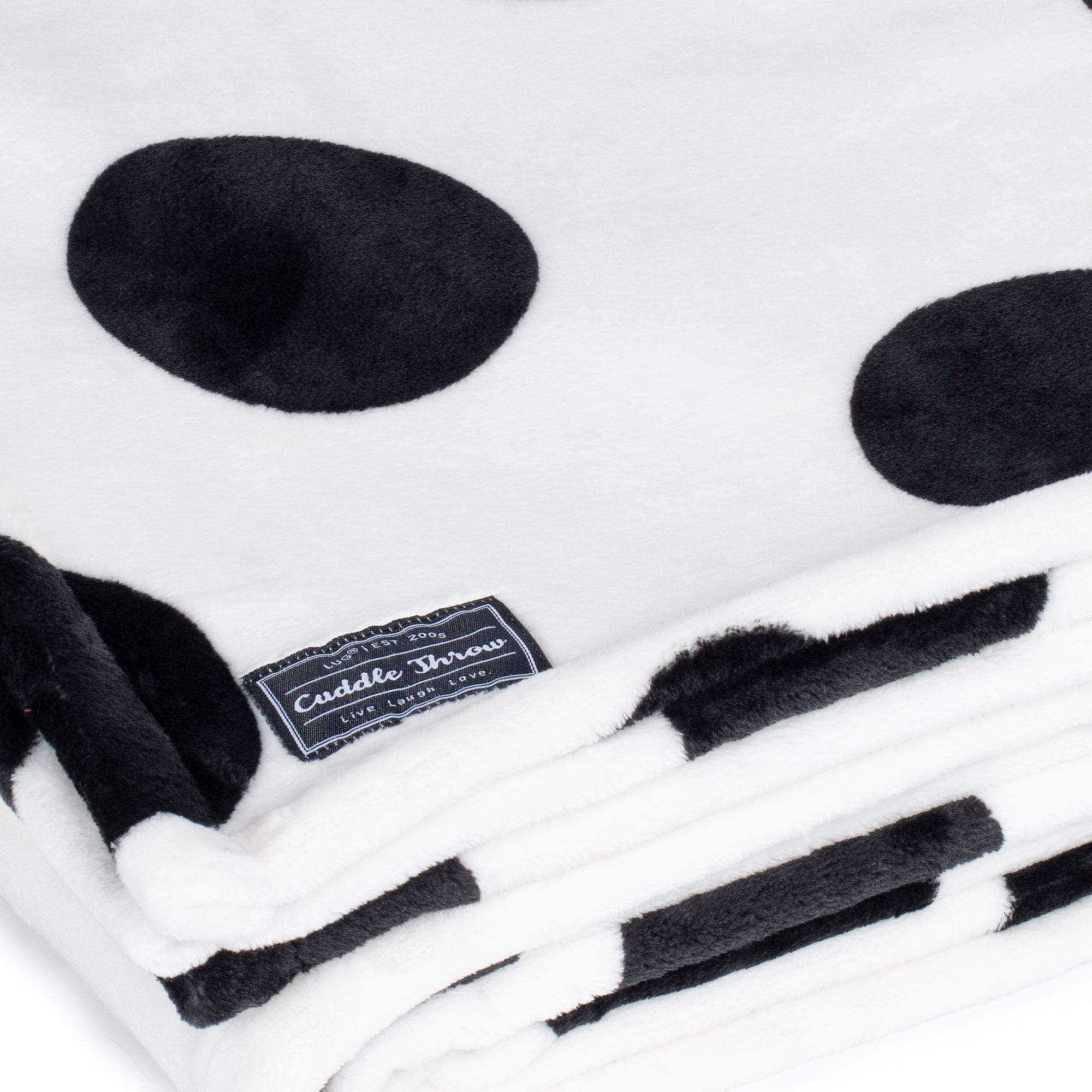 Cuddle Throw Blanket - WHITE LARGE DOT - CuddleThrow_WhiteLgDot_06