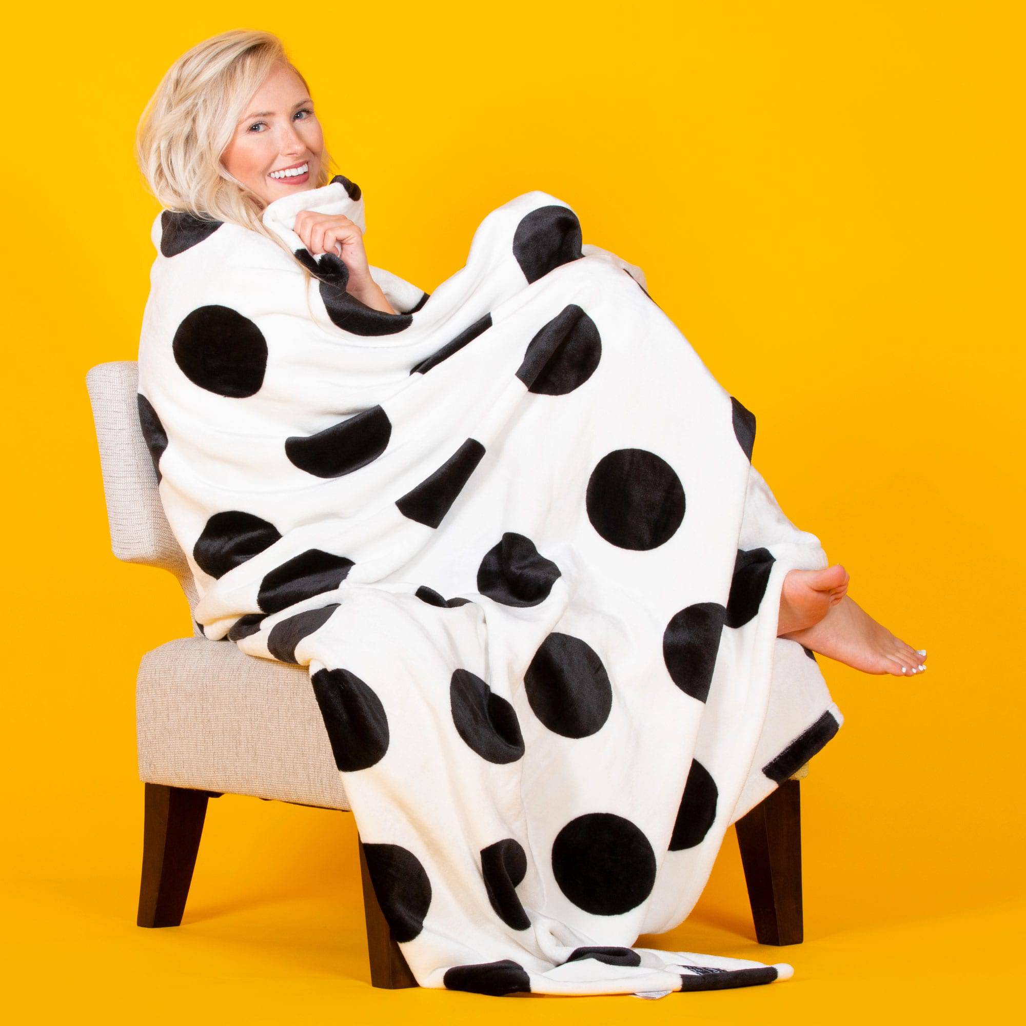 Cuddle Throw Blanket - WHITE LARGE DOT - Cuddle_Throw_White_L_Dot