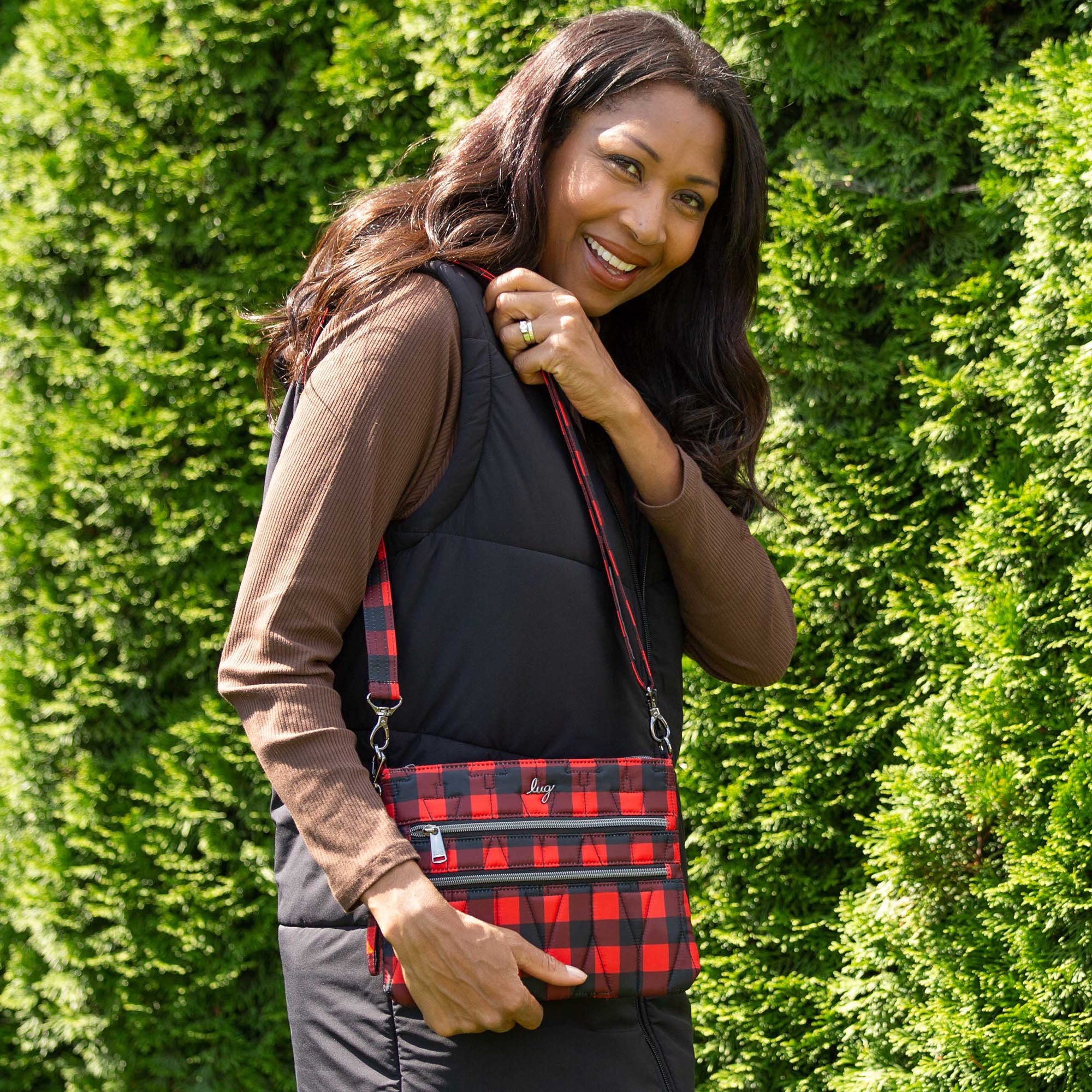 Dazzle Crossbody Bag - BUFFALO CHECK RED SMALL - Dazzle_Lifestyle_05
