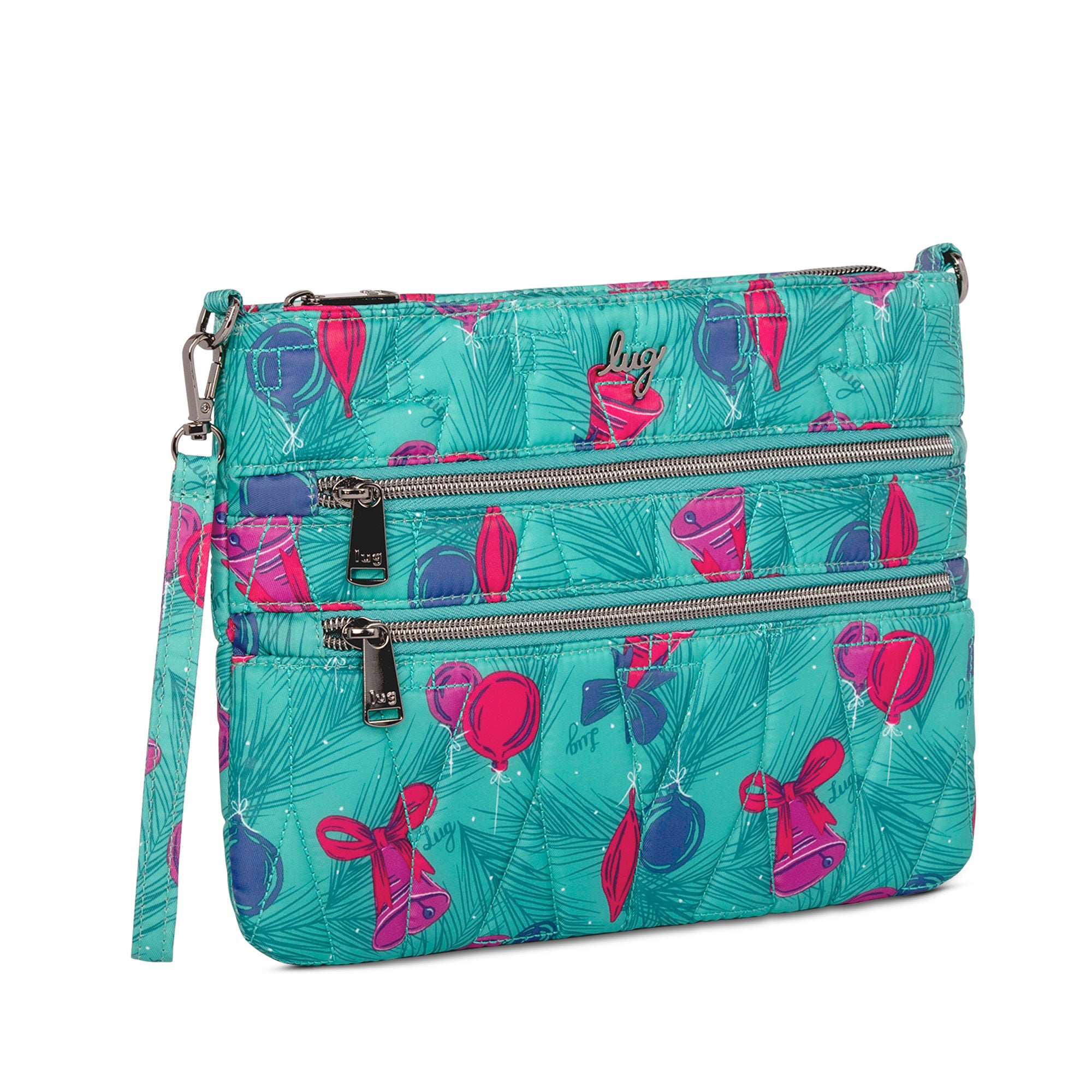 Dazzle Crossbody Bag - PINE ORNAMENTS TEAL - Dazzle_PineOrnaments_02