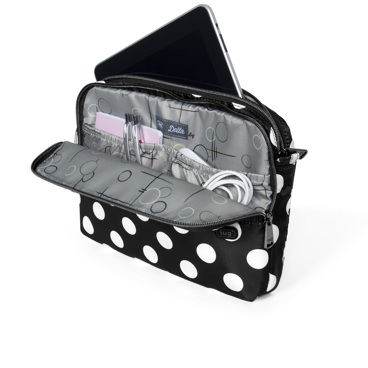 Delta Mini 10.4&quot; iPad/Tablet Case - - DeltaMini_BlackLGDot_05a