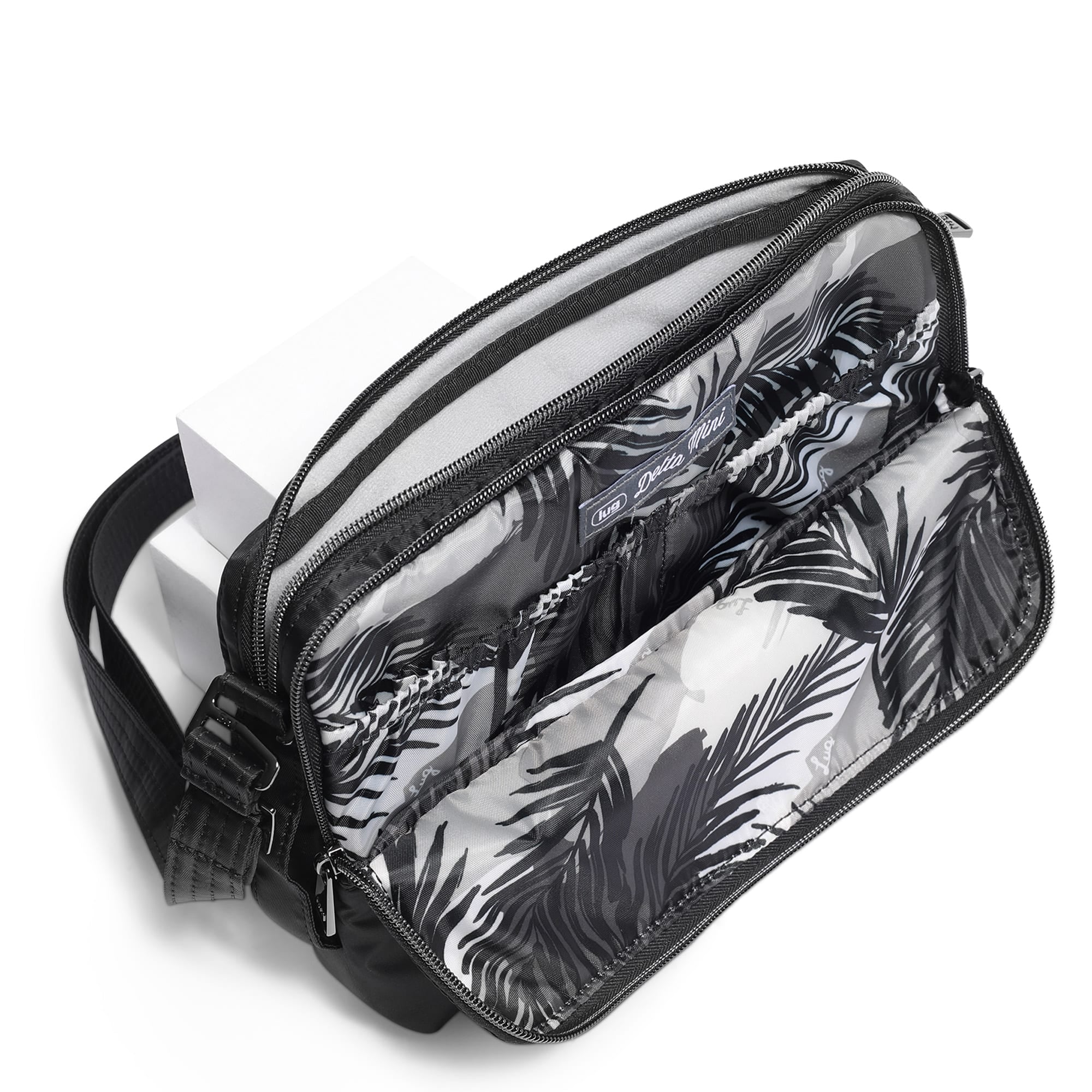 Delta Mini 10.4" iPad/Tablet Case - BLACK ABSTRACT FERNS - DeltaMini_Black_05