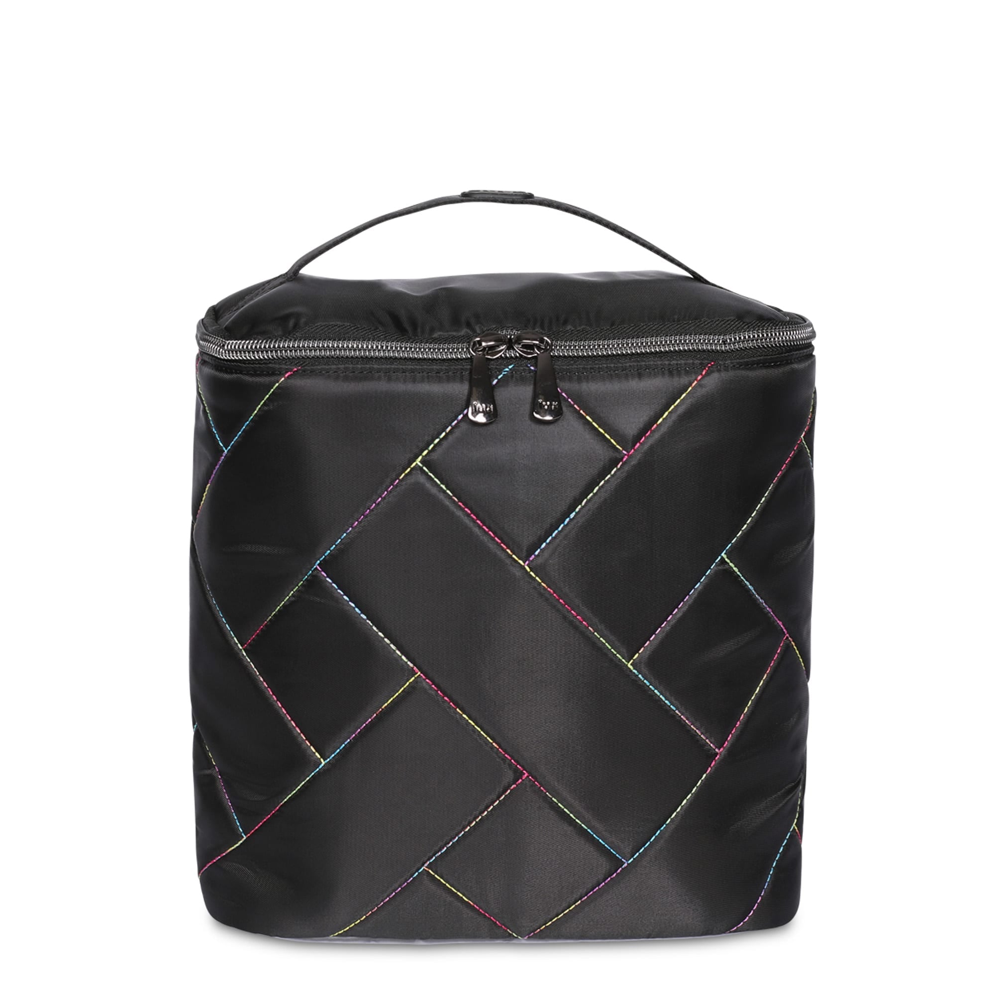 Dolly Cosmetic Case - BLACK RAINBOW STITCH - Dolly_BlackRainbowStitch_01