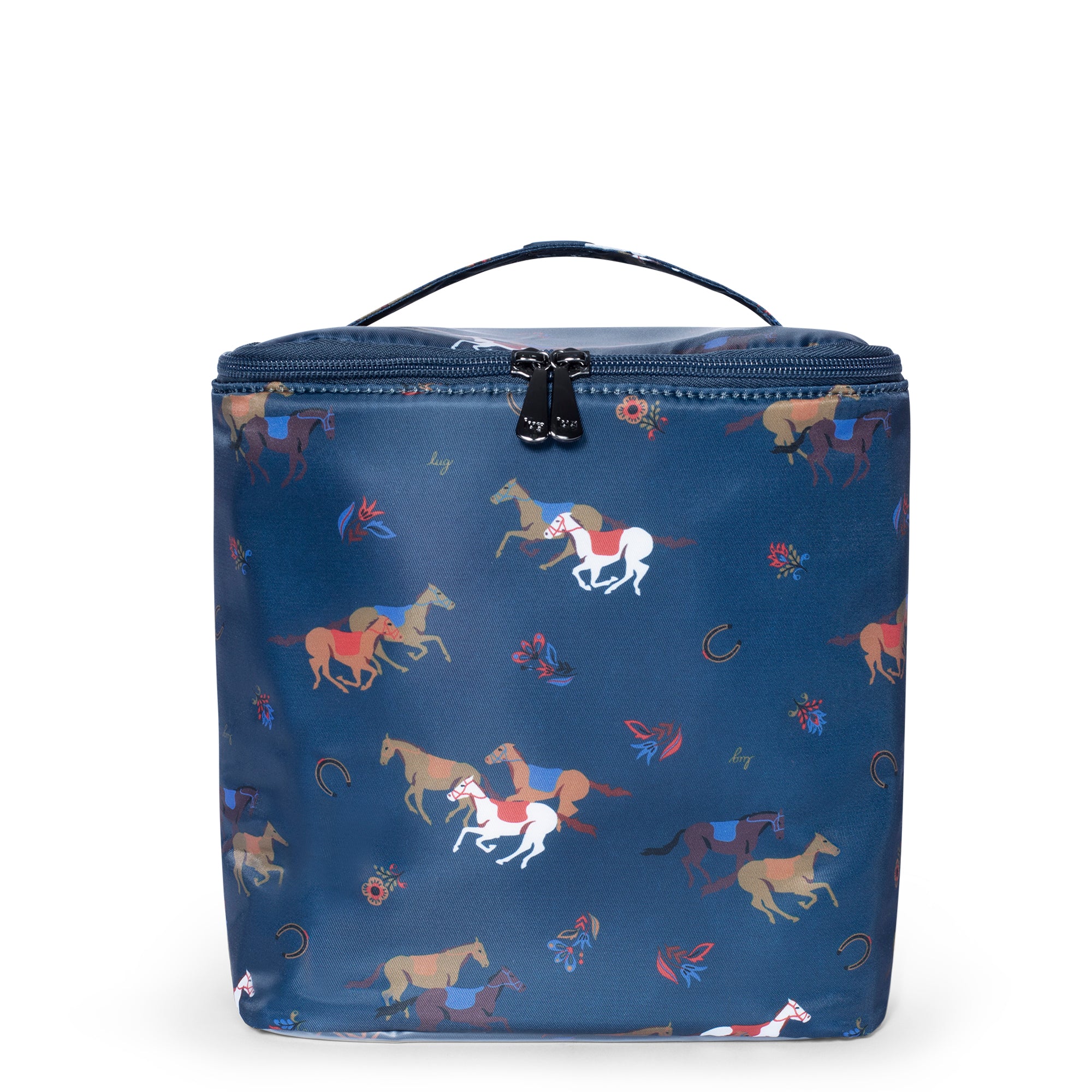Dolly Cosmetic Case - HORSES NAVY - Dolly_HorseBlue_01
