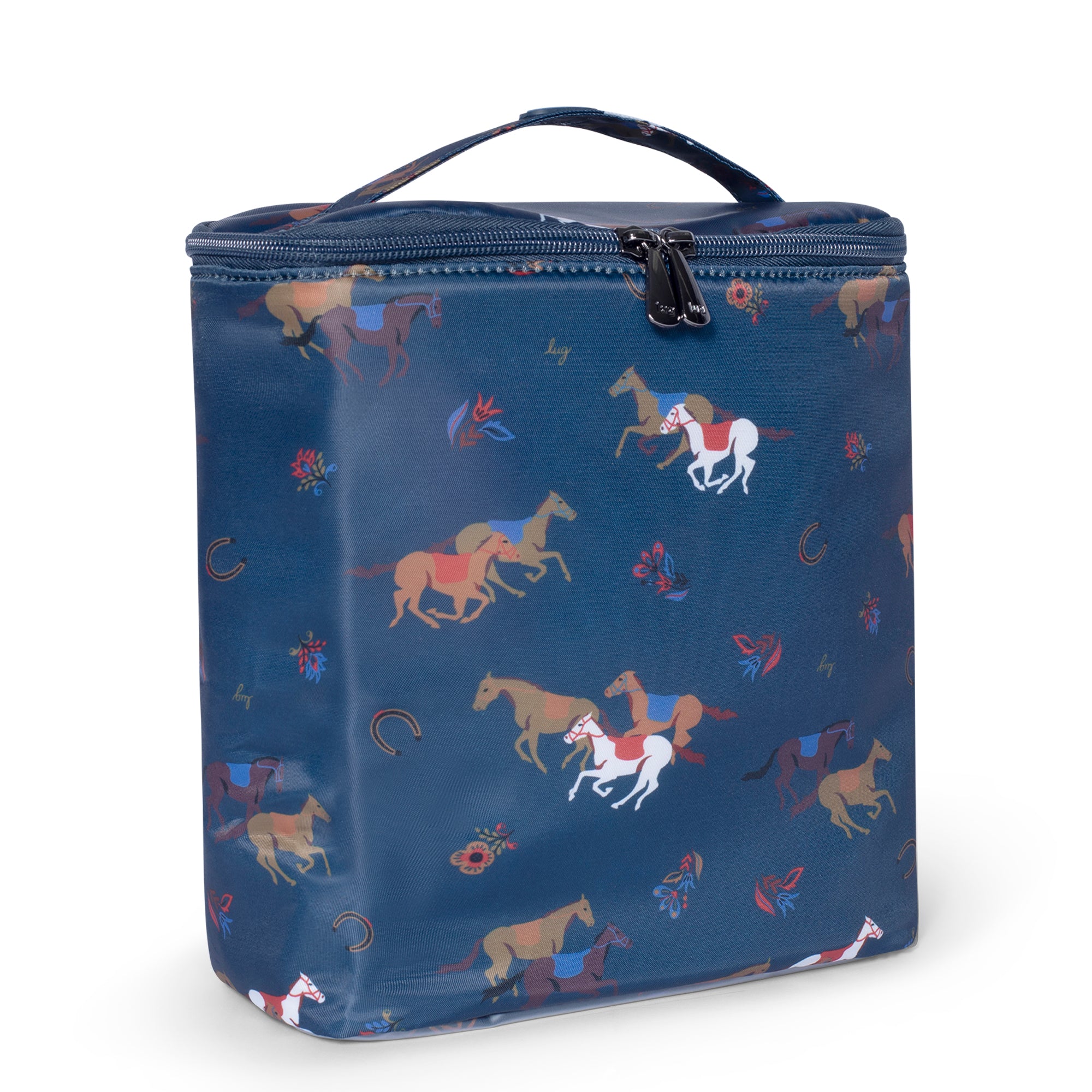 Dolly Cosmetic Case - HORSES NAVY - Dolly_HorseBlue_02