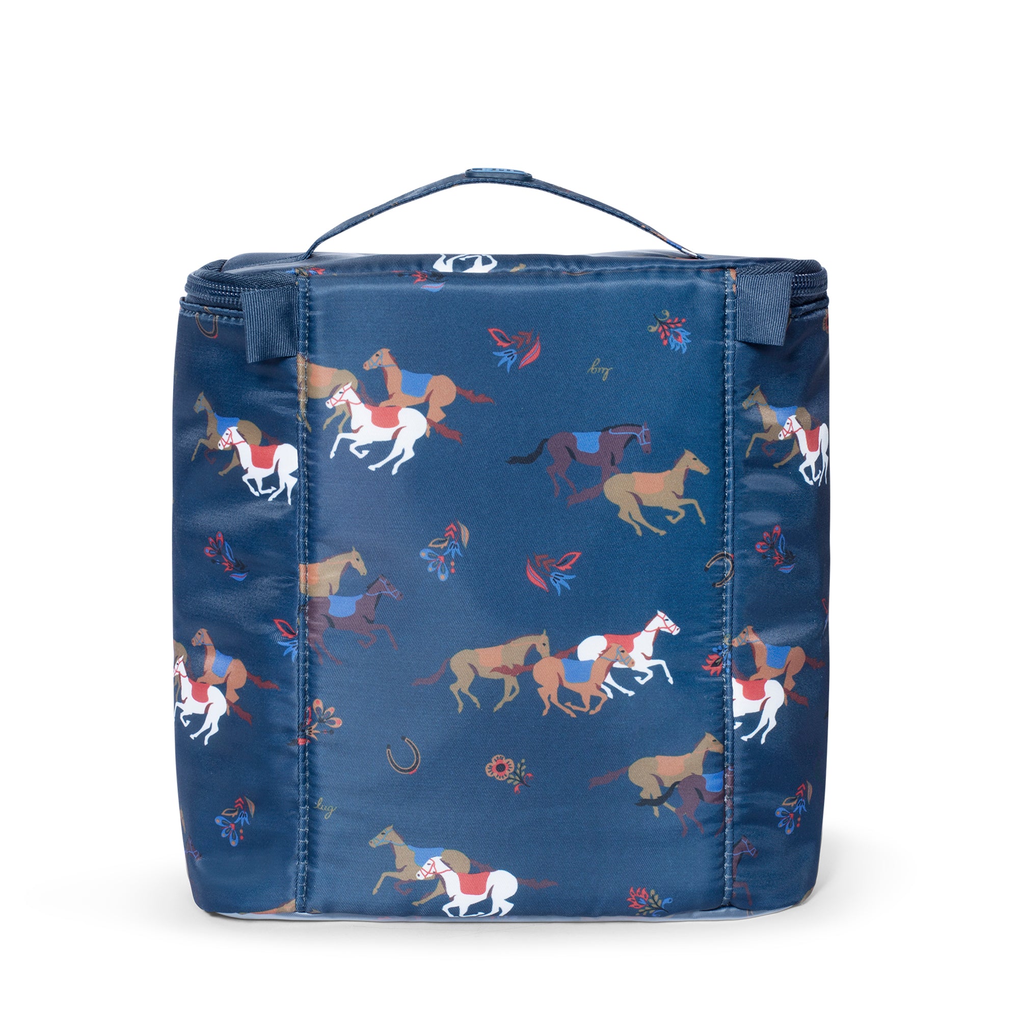 Dolly Cosmetic Case - HORSES NAVY - Dolly_HorseBlue_04