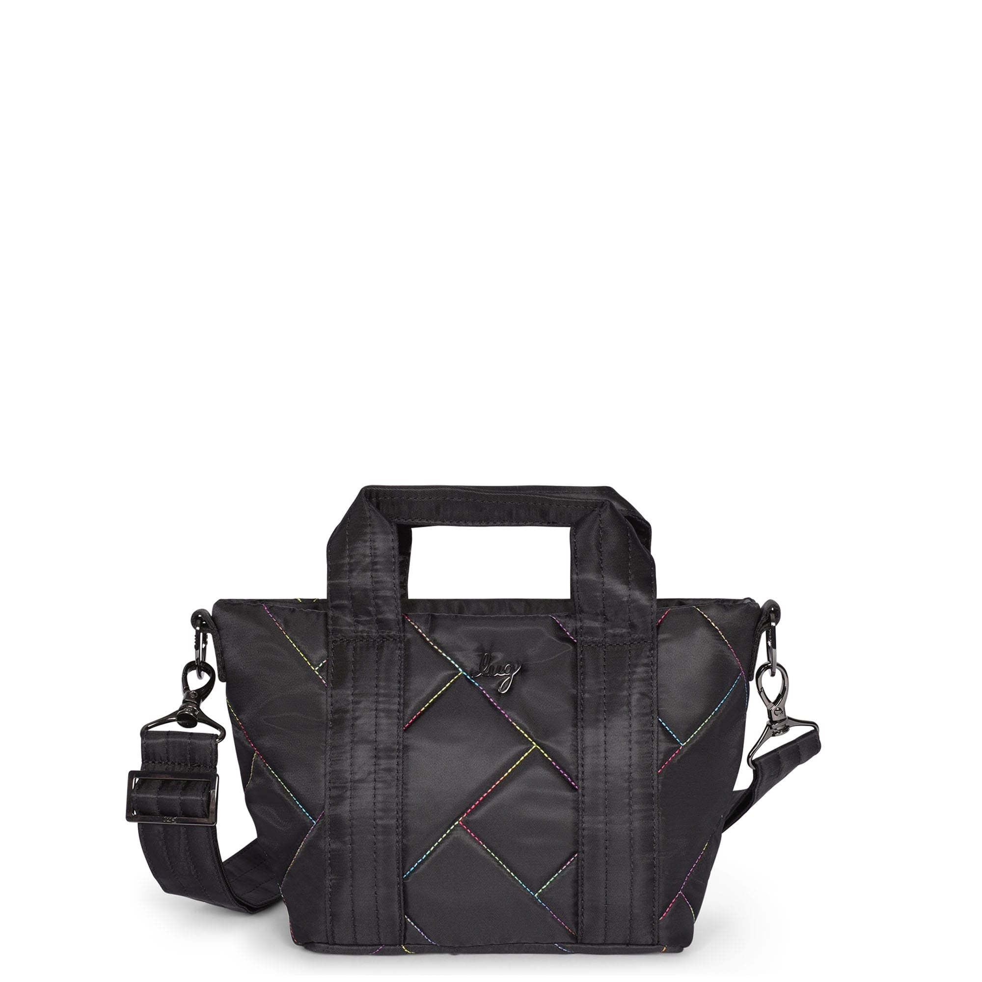 Dory Mini Crossbody Bag - BLACK RAINBOW STITCH - DoryBlackRainbowStitch_01