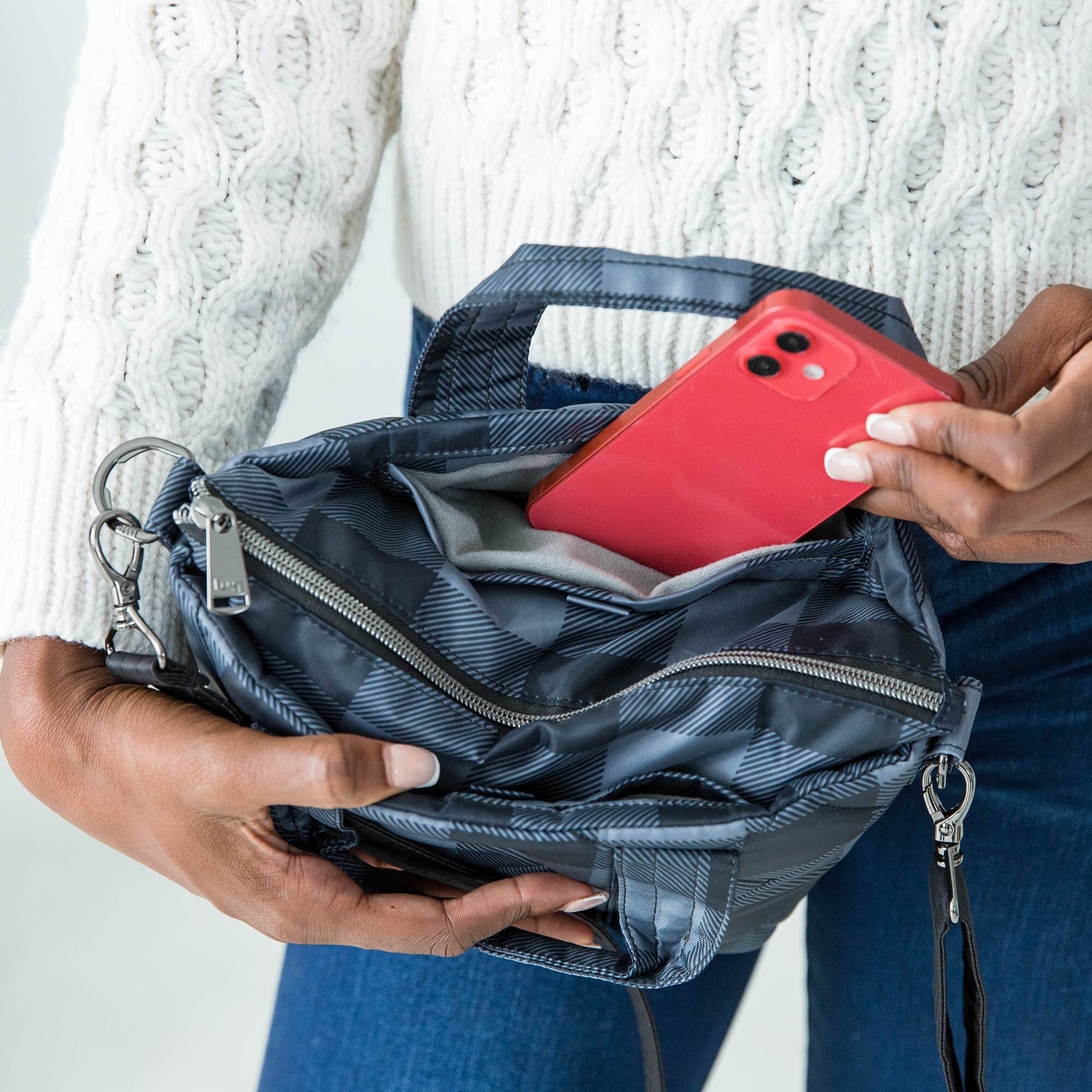 Dory Mini Crossbody Bag - BUFFALO CHECK GREY - DoryMini_Lifestyle_05_b32a3ca0-370c-4d21-9830-63ff21cf24c2