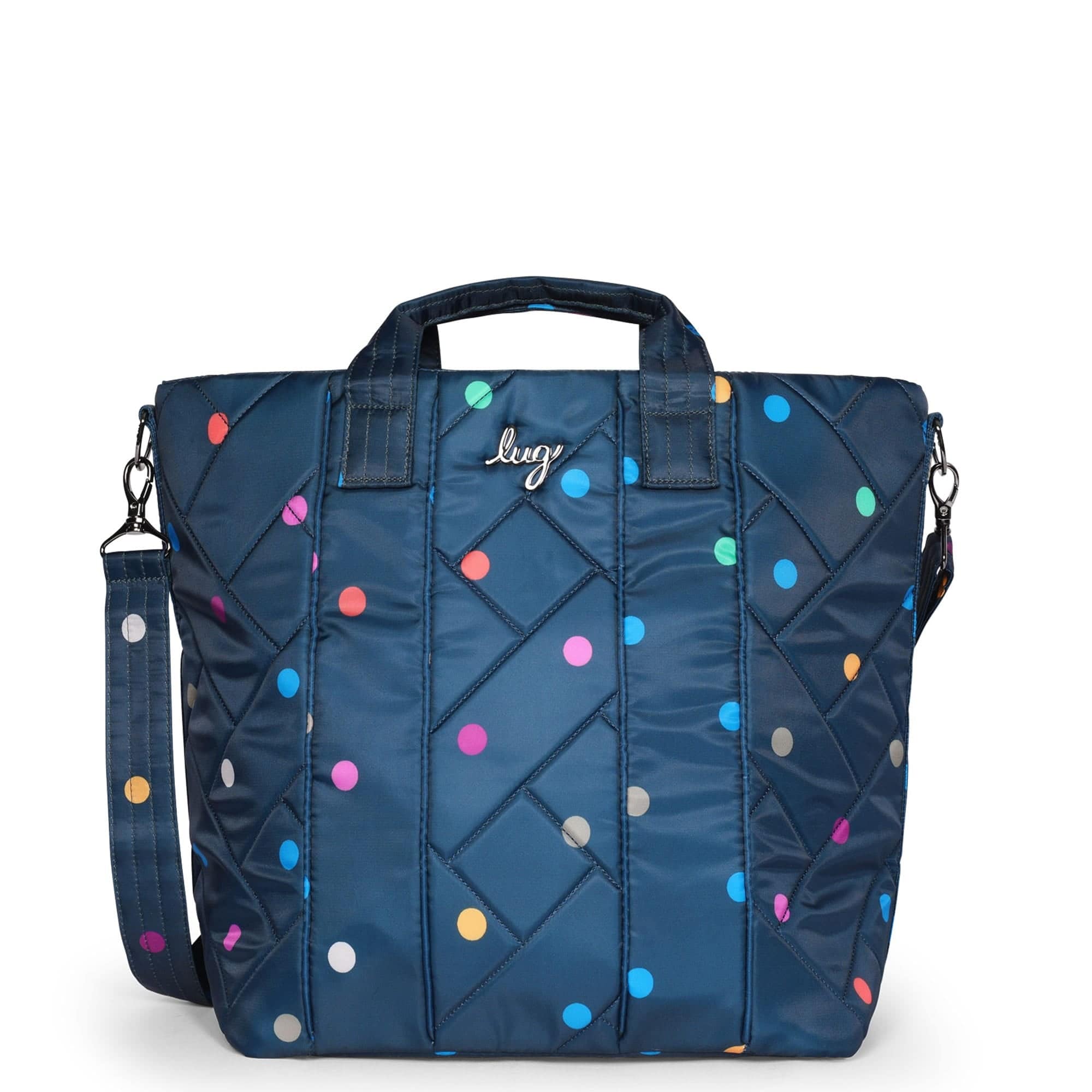 Dory XL Convertible Tote Bag - MULTI DOTS NAVY - DoryXL_BlueDot_01