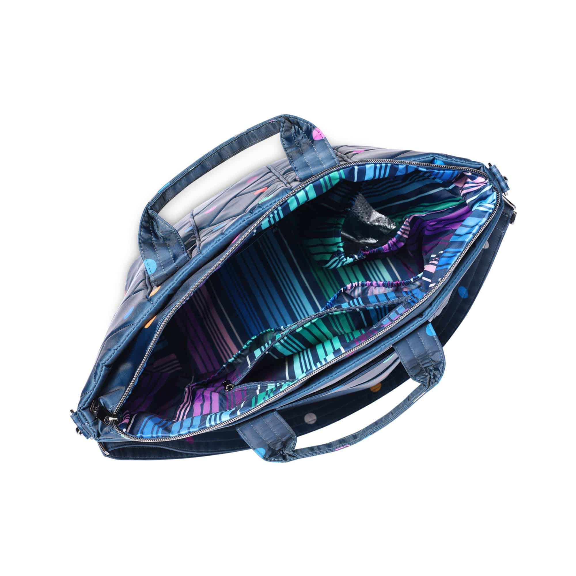 Dory XL Convertible Tote Bag - MULTI DOTS NAVY - DoryXL_BlueDot_05