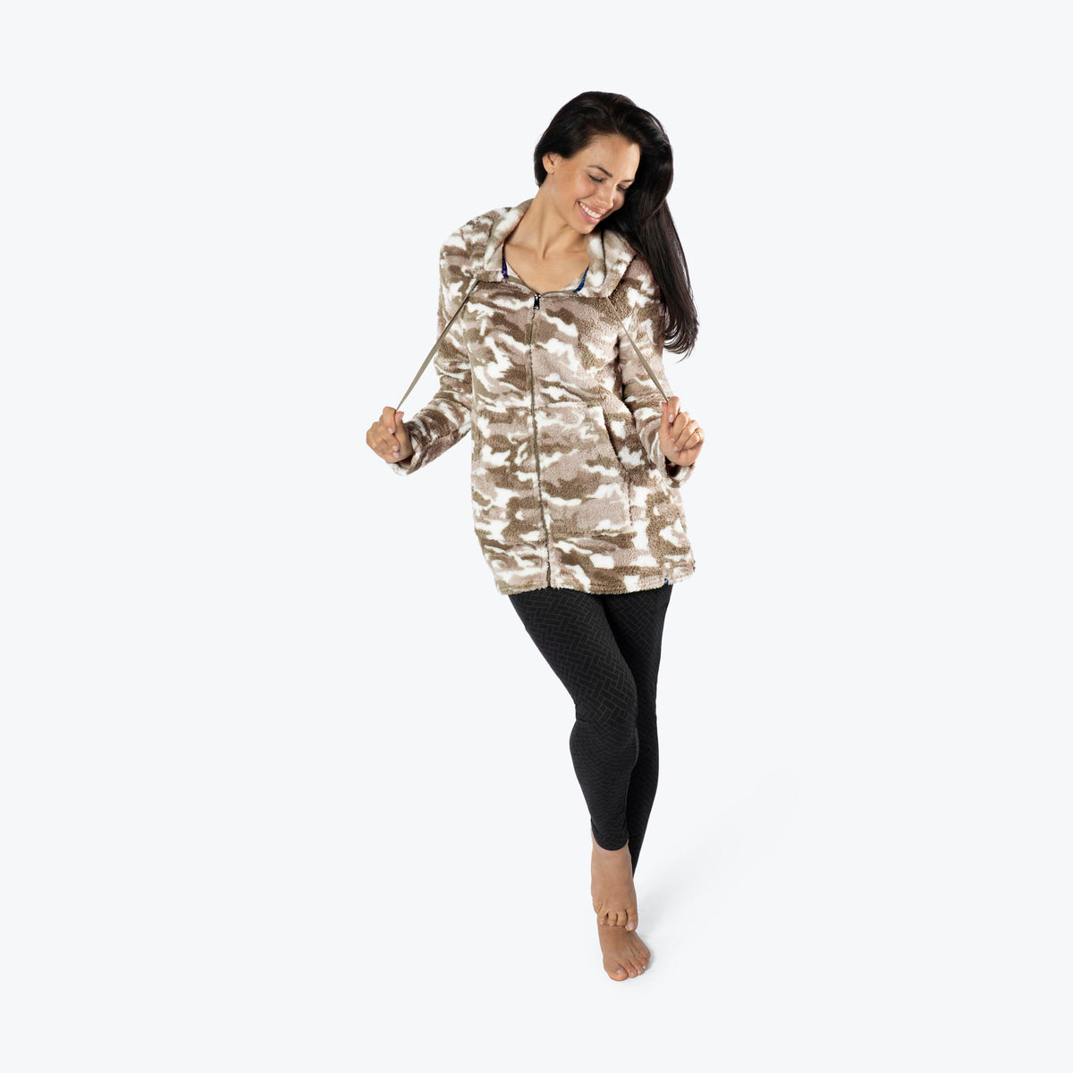 Echo Sherpa Zipper Cardigan - CAMO TAUPE - Echo_CamoTaupe_S_01a