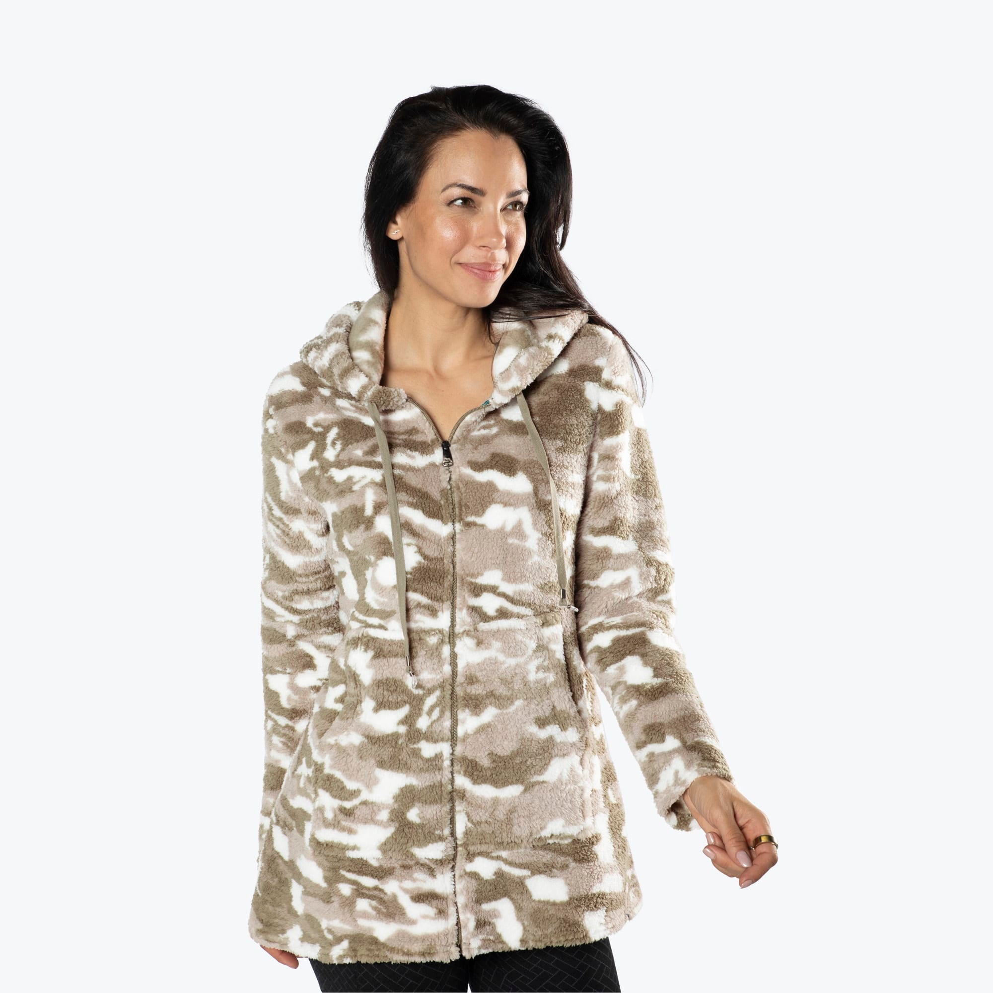Echo Sherpa Zipper Cardigan - CAMO TAUPE - Echo_CamoTaupe_S_03