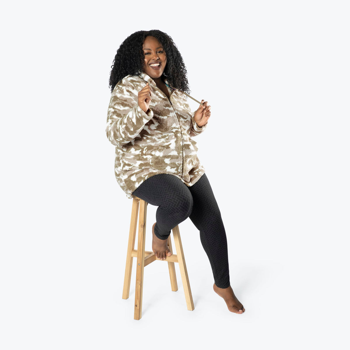 Echo Sherpa Zipper Cardigan - CAMO TAUPE - Echo_CamoTaupe_XL_01b