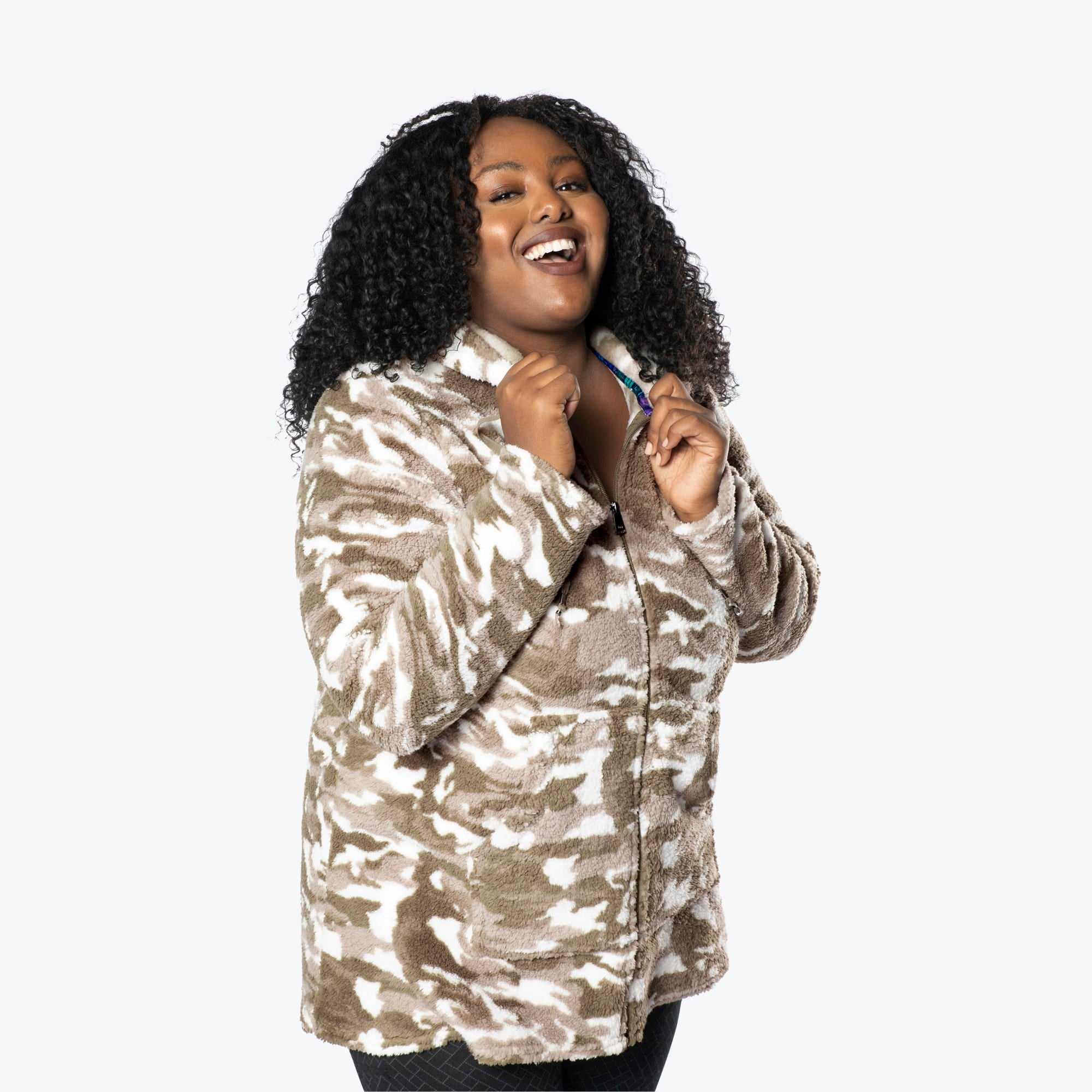 Echo Sherpa Zipper Cardigan - CAMO TAUPE - Echo_CamoTaupe_XL_03