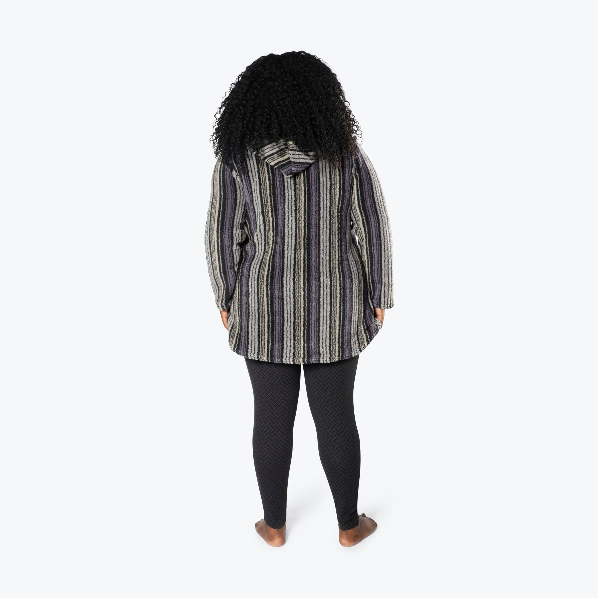 Echo Sherpa Zipper Cardigan - LOVE STRIPE BLACK - Echo_LoveStripeBlack_XL_02