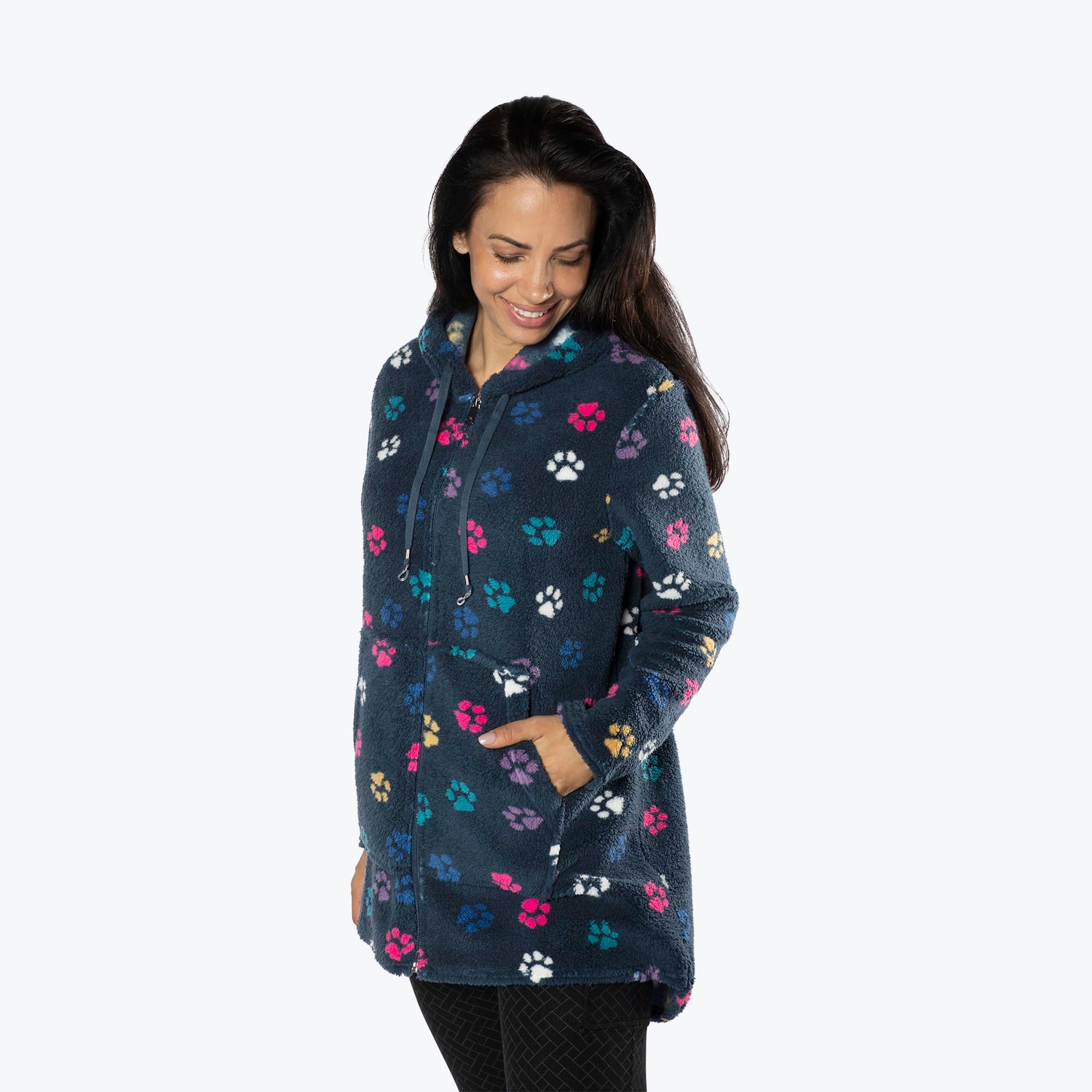 Echo Sherpa Zipper Cardigan - PAWS NAVY - Echo_PawsNavy_S_03