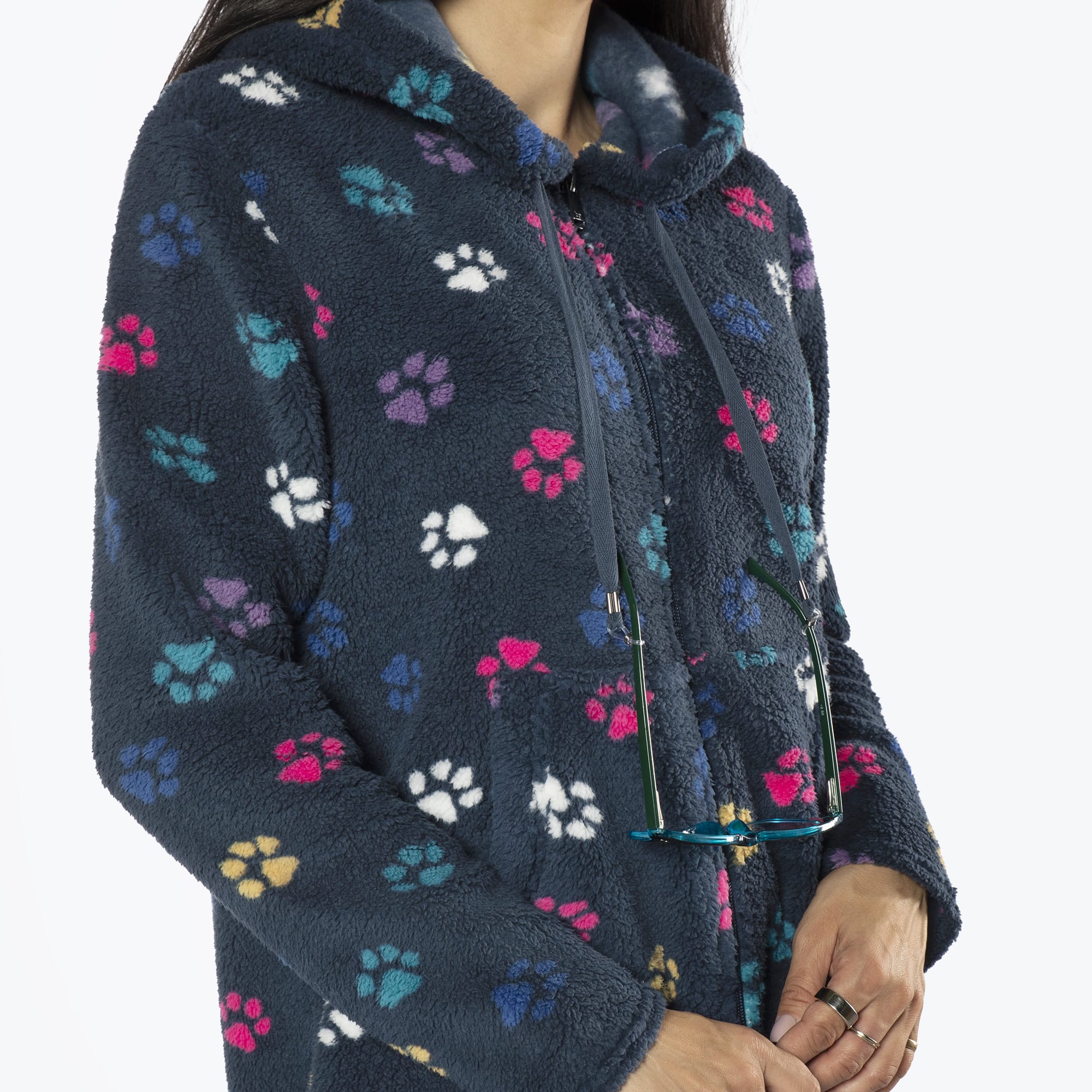 Echo Sherpa Zipper Cardigan - PAWS NAVY - Echo_PawsNavy_S_04