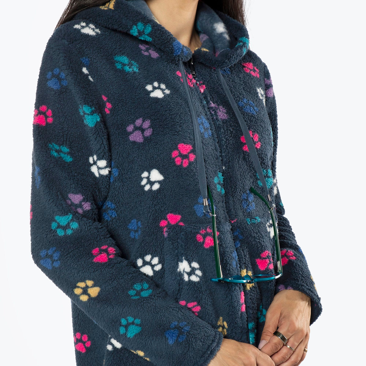 Echo Sherpa Zipper Cardigan - PAWS NAVY - Echo_PawsNavy_S_04