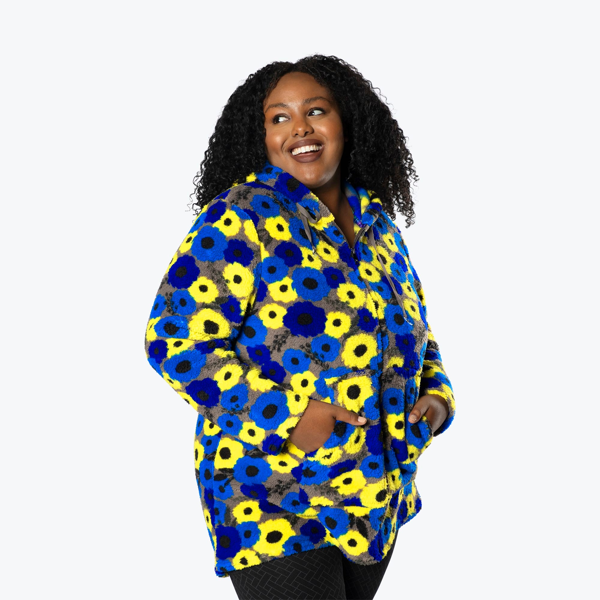 Echo Sherpa Zipper Cardigan - PEONY BLUE - Echo_PeonyBlue-XL_03