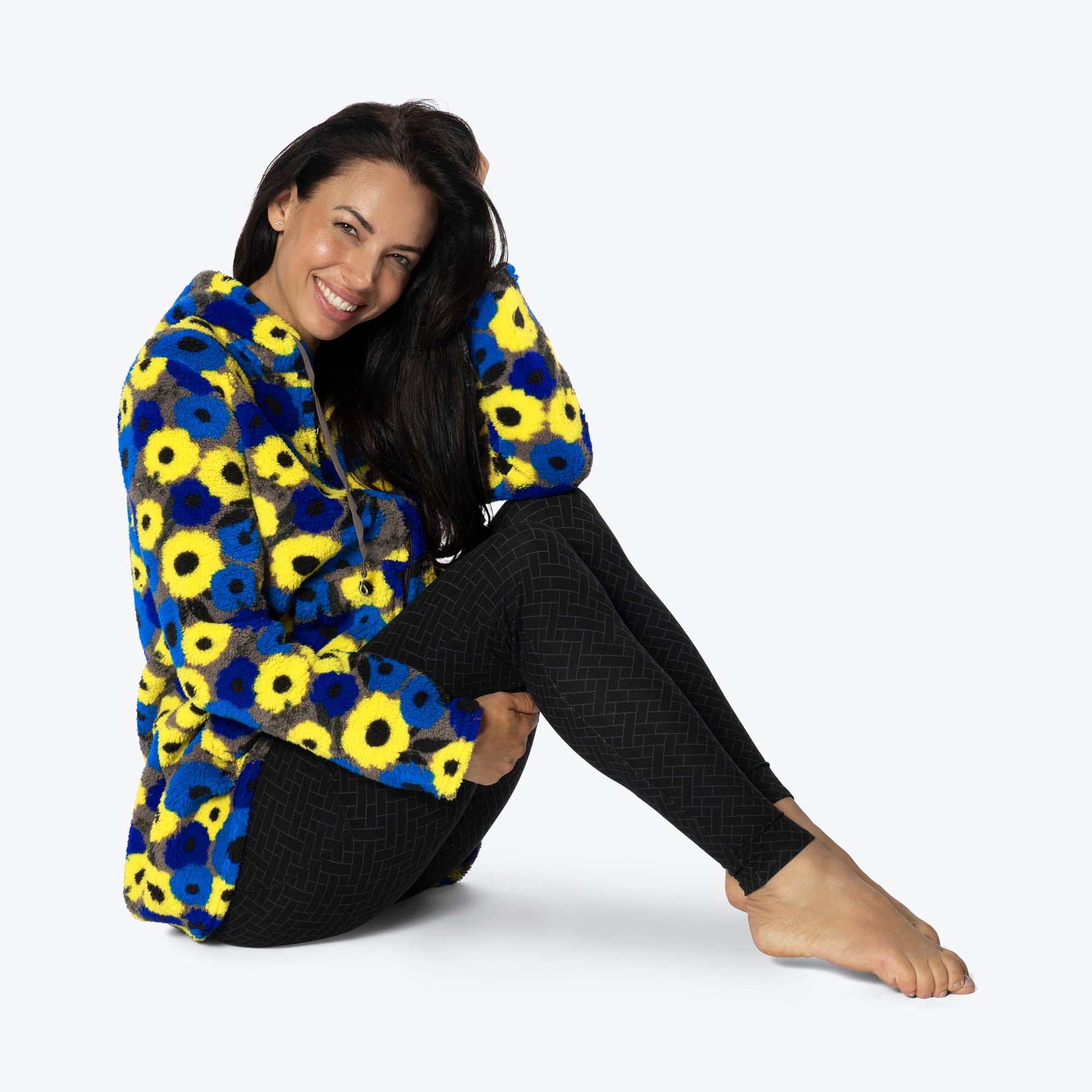 Echo Sherpa Zipper Cardigan - PEONY BLUE - Echo_PeonyBlue_S_01a