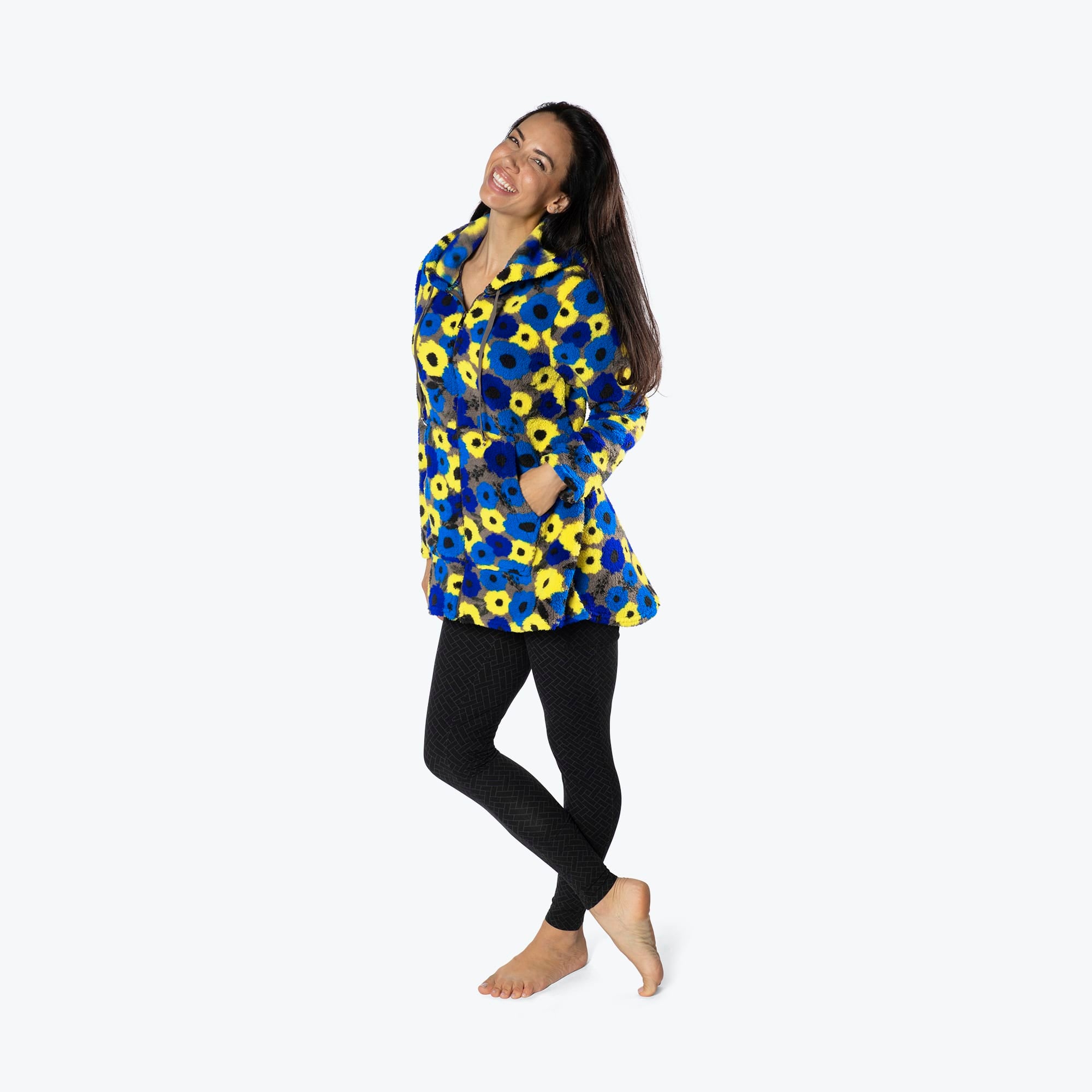 Echo Sherpa Zipper Cardigan - PEONY BLUE - Echo_PeonyBlue_S_01b