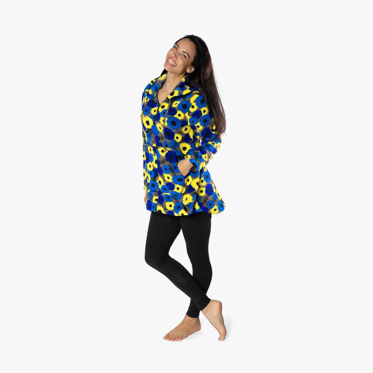 Echo Sherpa Zipper Cardigan - PEONY BLUE - Echo_PeonyBlue_S_01b