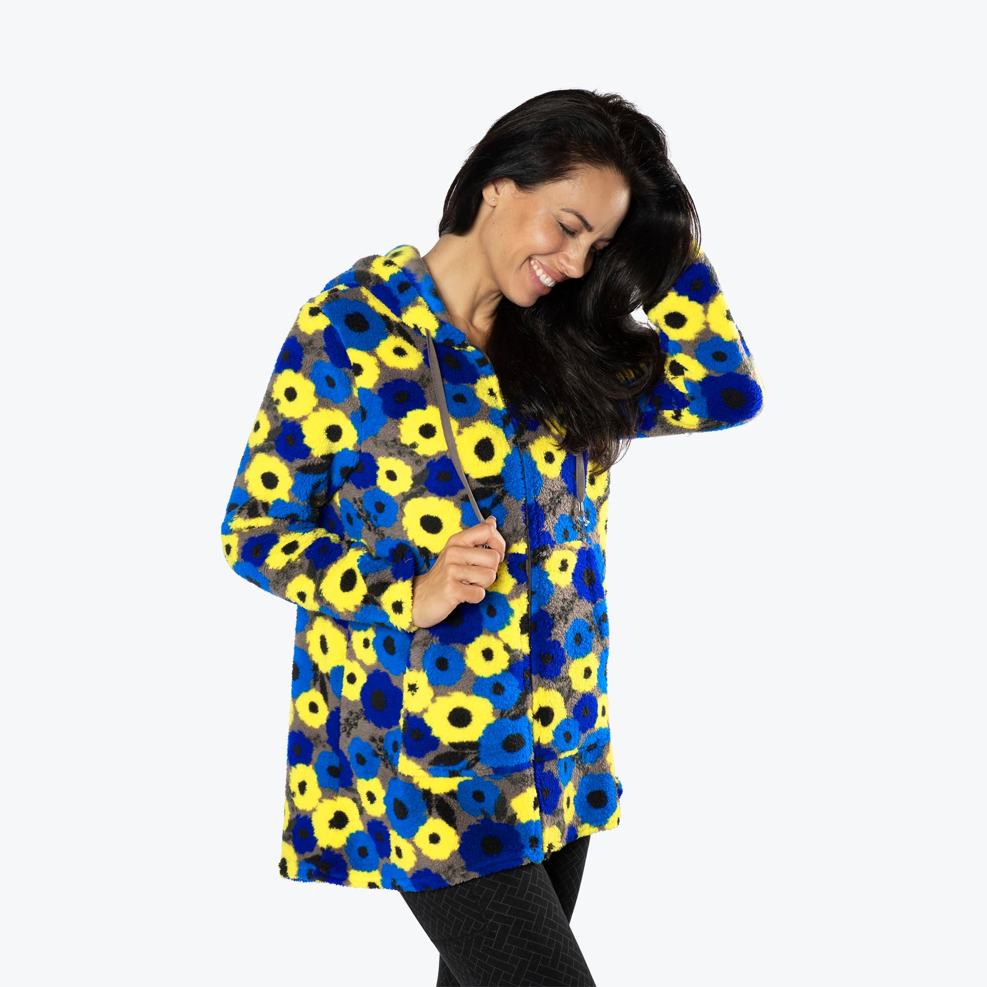 Echo Sherpa Zipper Cardigan - PEONY BLUE - Echo_PeonyBlue_S_03