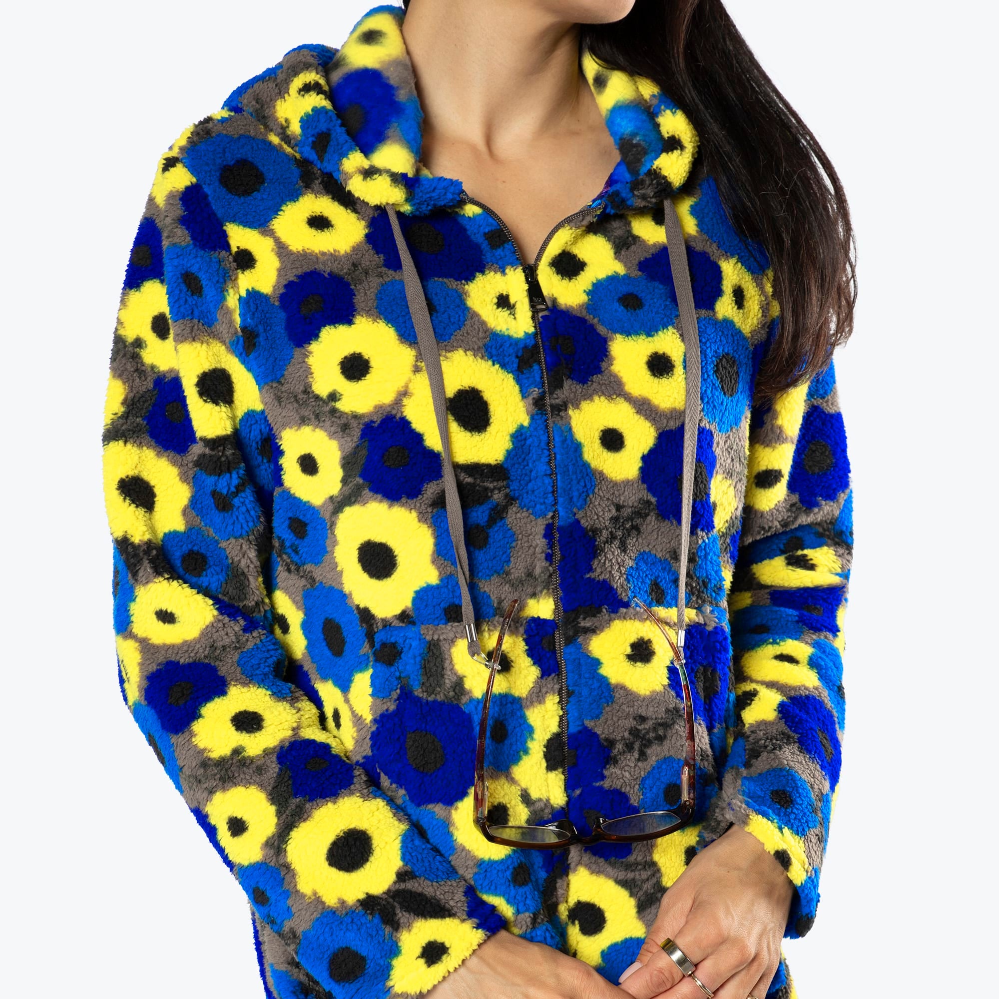 Echo Sherpa Zipper Cardigan - PEONY BLUE - Echo_PeonyBlue_S_04