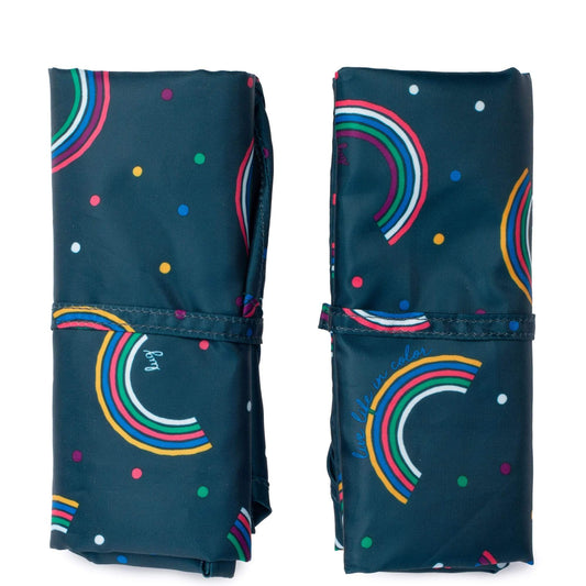 Eco Shopper Packable 2pc Tote Bags - RAINBOW NAVY - EcoShopper2pc_RainbowNavy_01a