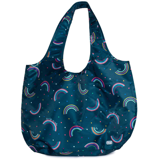 Eco Shopper Packable 2pc Tote Bags - RAINBOW NAVY - EcoShopper2pc_RainbowNavy_01b