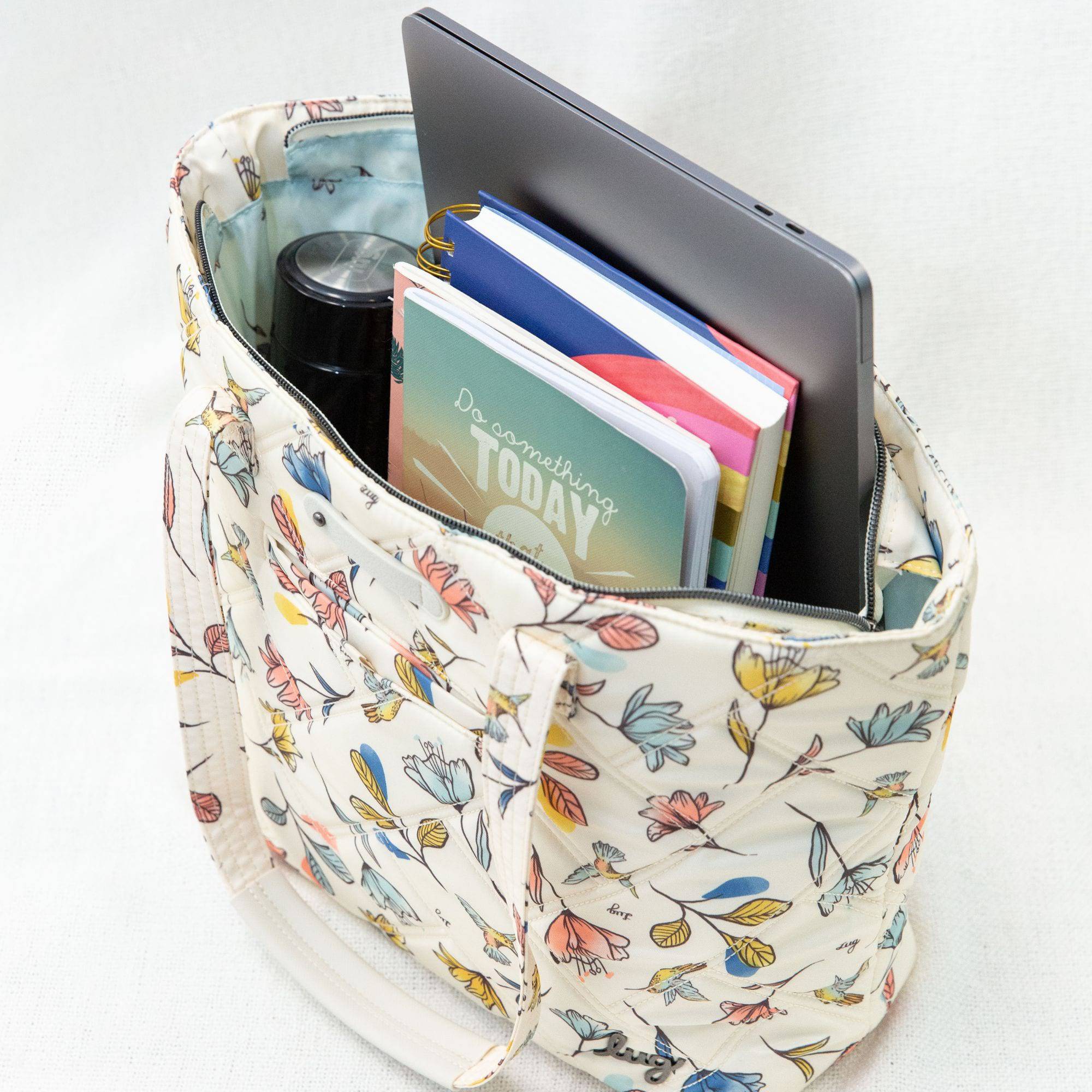 Skyliner Tote Bag - HUMMINGBIRD FLORAL - Feature-Hummingbird