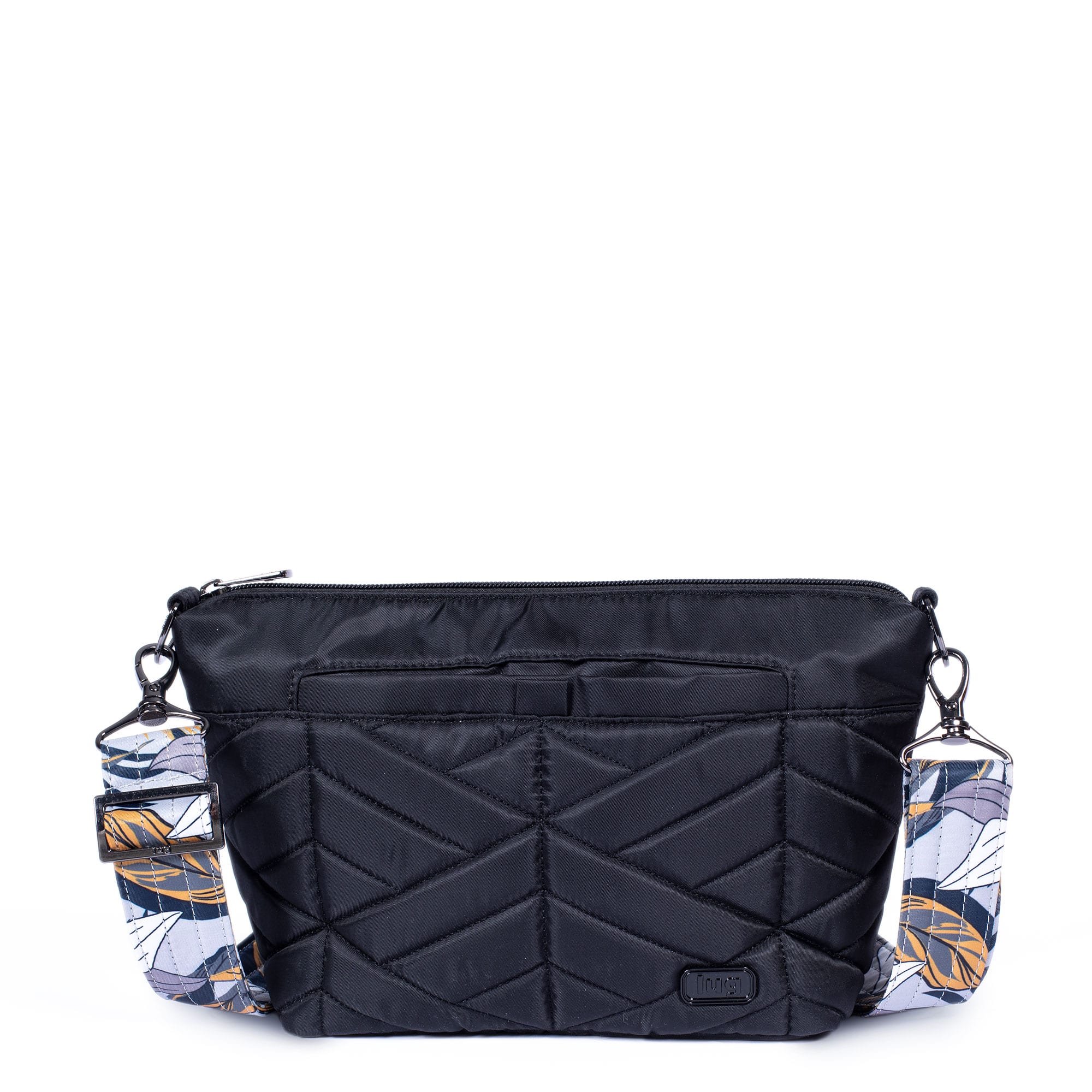 Flare Crossbody Bag - MIDNIGHT BLACK LILY GREY STRAP - Flare_BLACKLILYGREYSTRAP_01