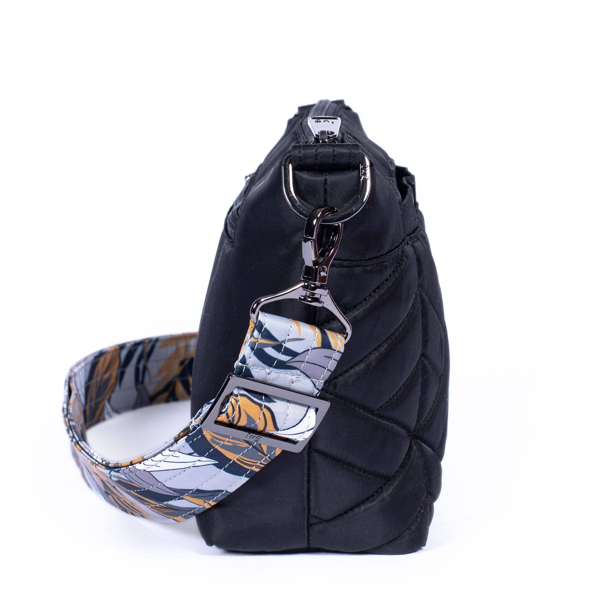 Flare Crossbody Bag - MIDNIGHT BLACK LILY GREY STRAP - Flare_BLACKLILYGREYSTRAP_03