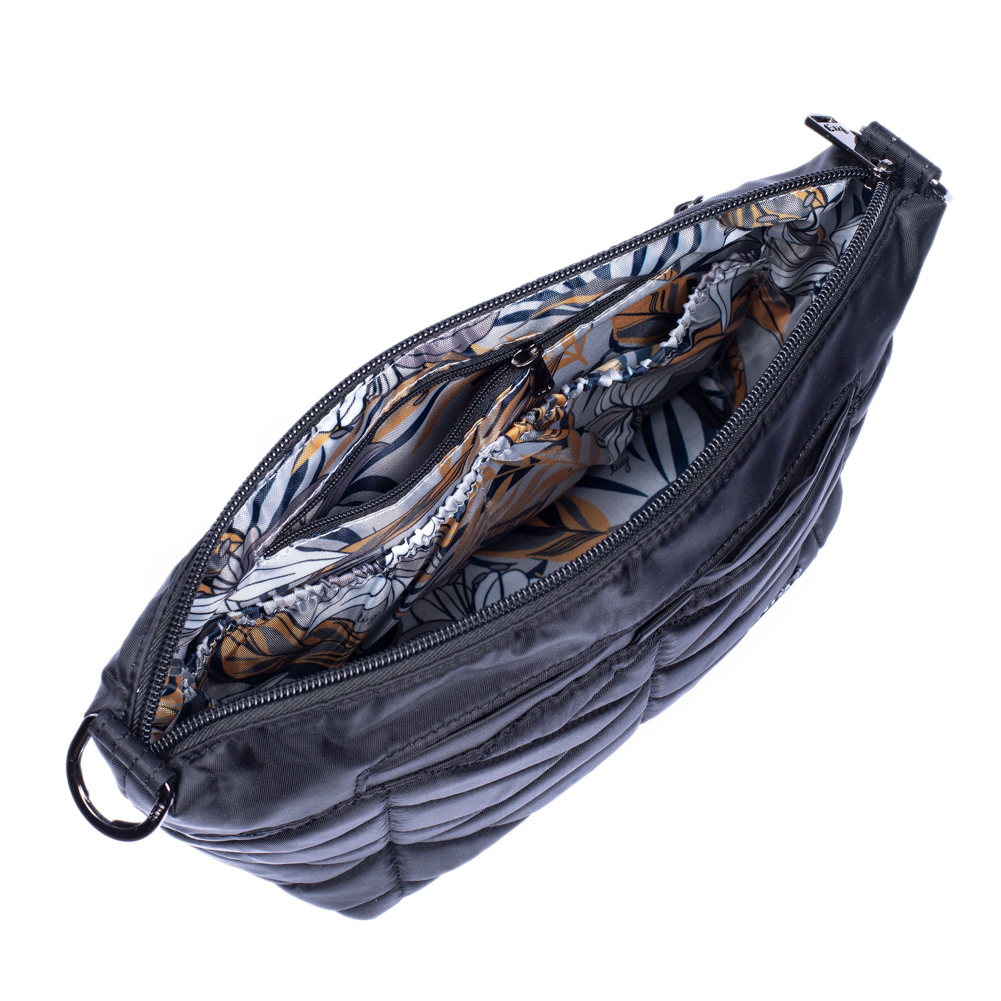 Flare Crossbody Bag - MIDNIGHT BLACK LILY GREY STRAP - Flare_BLACKLILYGREYSTRAP_05