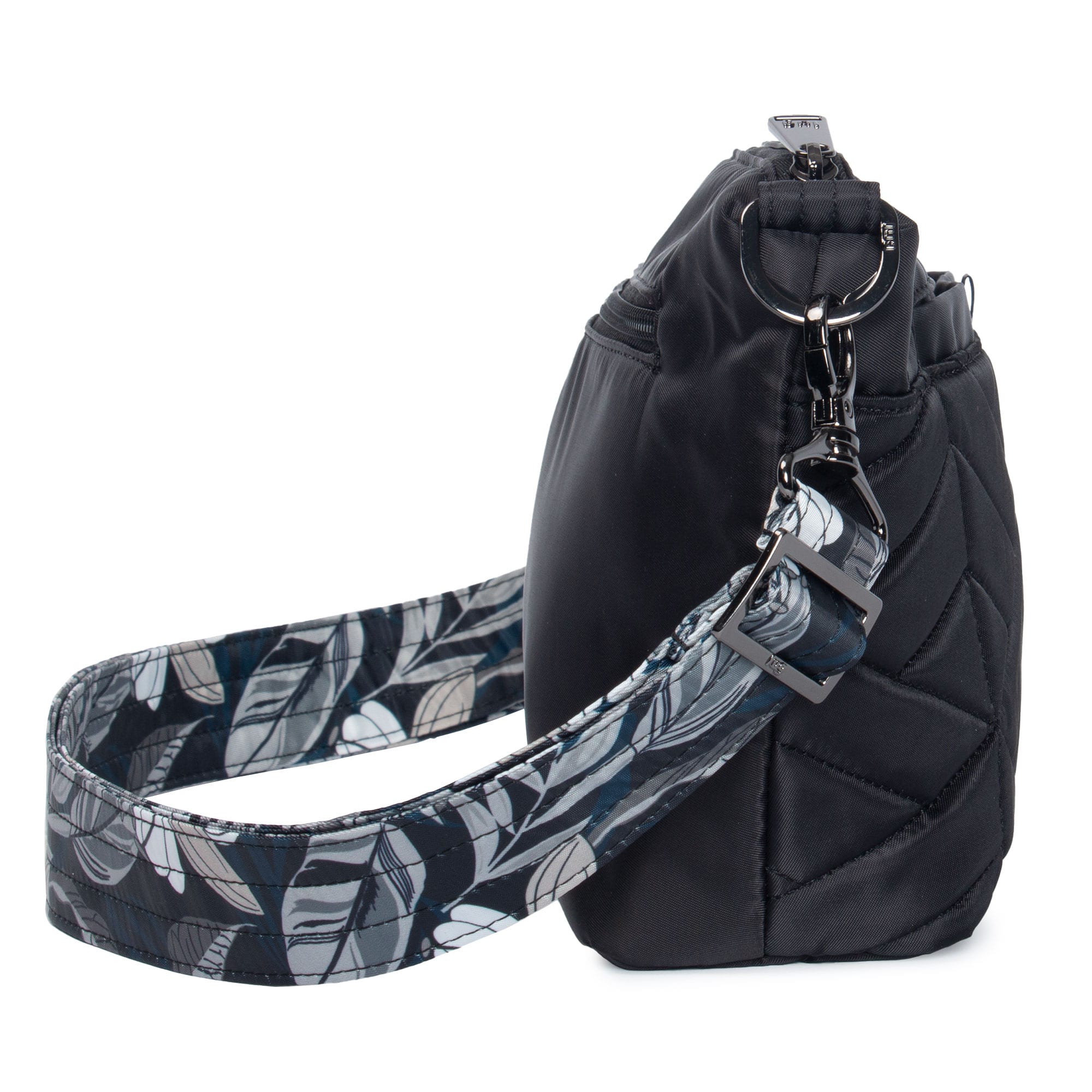 Flare Crossbody Bag - MIDNIGHT BLACK LILY BLACK STRAP - Flare_BlackLilyBlackStrap_03