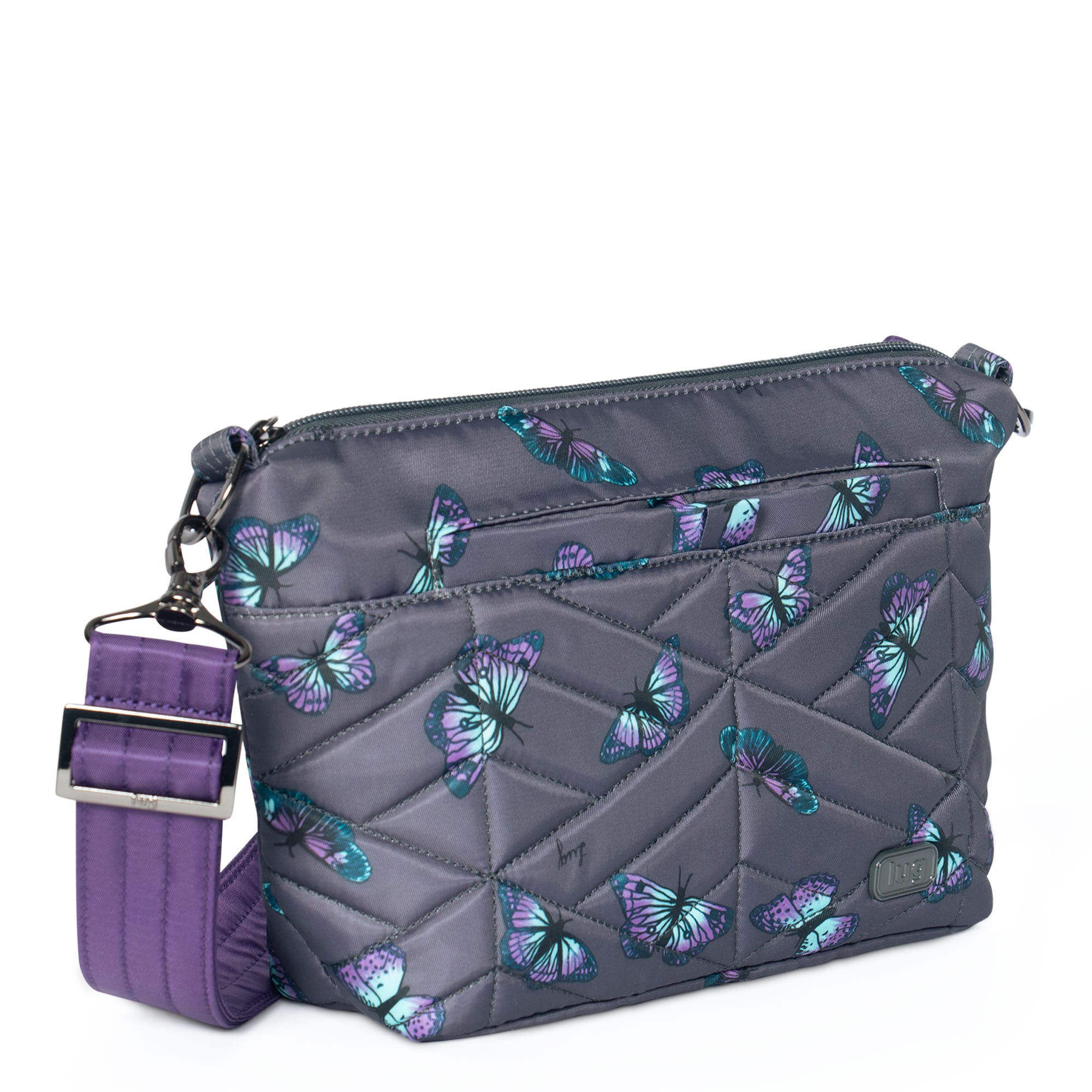 Flare Crossbody Bag - BUTTERFLY GREY CONCORD STRAP - Flare_Butterfley_Grey_02