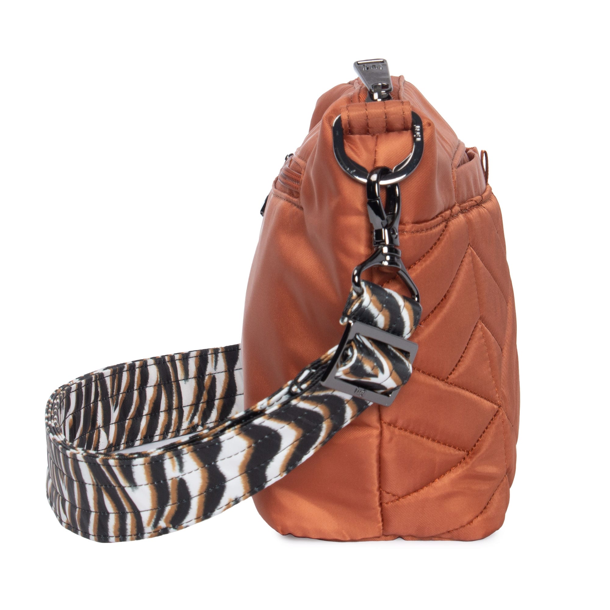 Flare Crossbody Bag - COPPER BROWN ZEBRA CREAM STRAP - Flare_CopperBrownZebraCreamStrap_03
