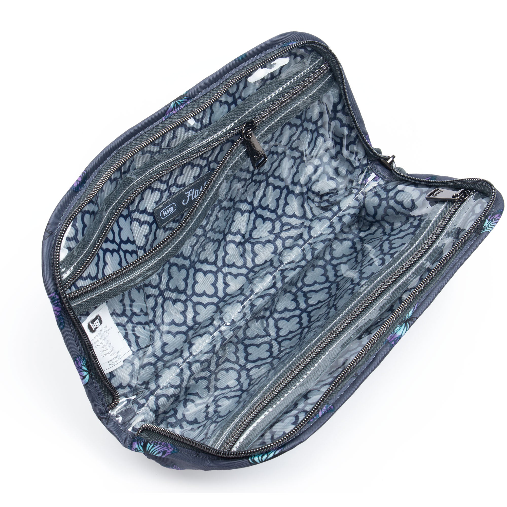 Flash Cosmetic Case - BUTTERFLY GREY - Flash_ButterflyGrey_05
