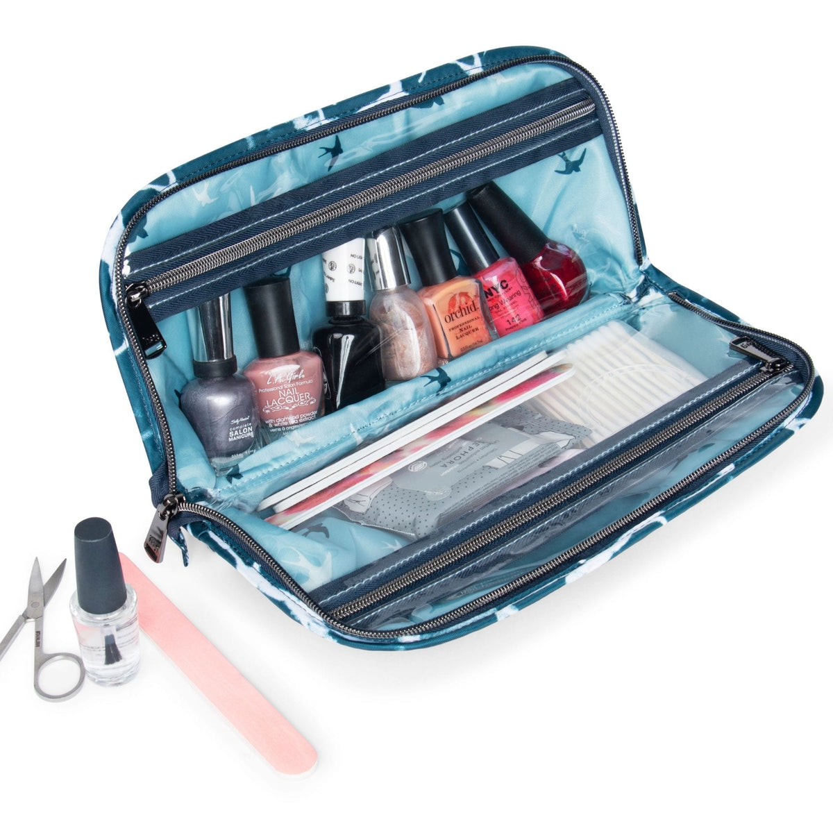 Pink/Blue Checkered Makeup Bag Travel Toiletries Organizer Case for Women,  Girls