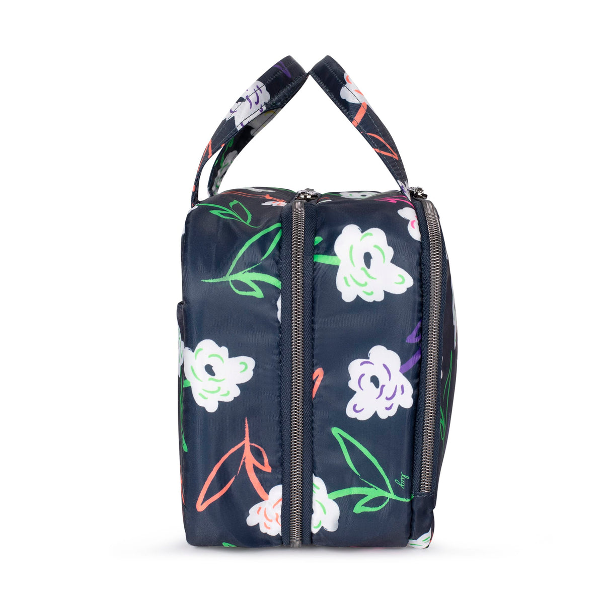 Flatbed Deluxe Cosmetic Case - BRIGHT FLORAL - Flatbed_BrightFloral_03
