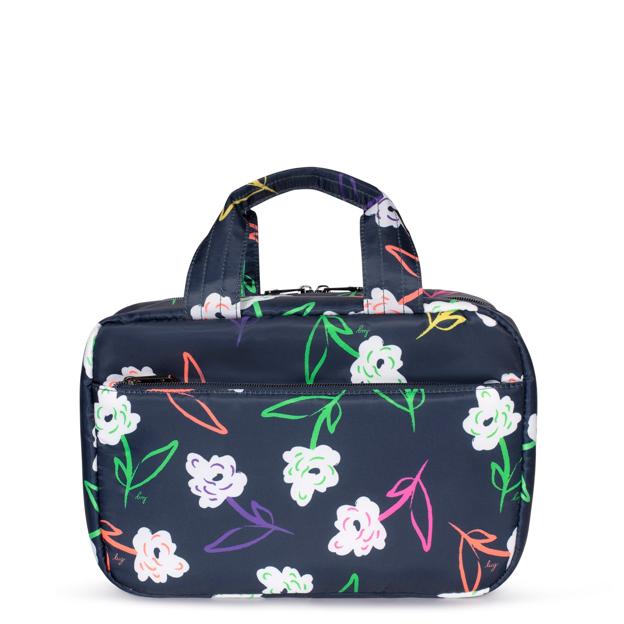 Flatbed Deluxe Cosmetic Case - BRIGHT FLORAL - Flatbed_BrightFloral_04